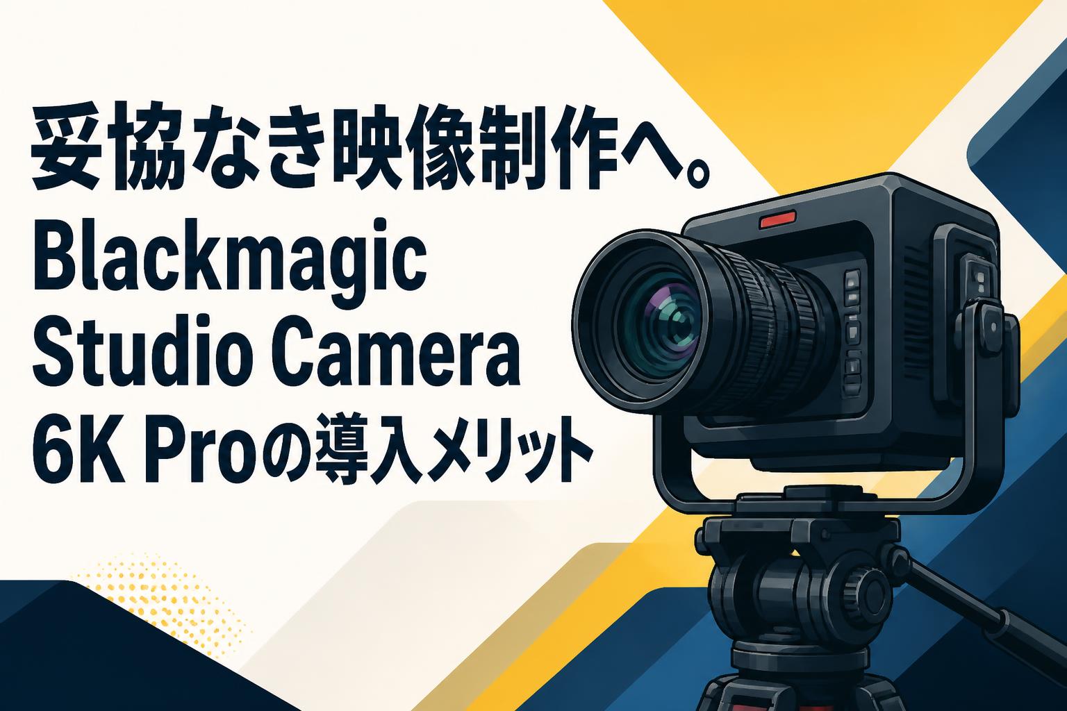 妥協なき映像制作へ。Blackmagic Studio Camera 6K Proの導入メリット