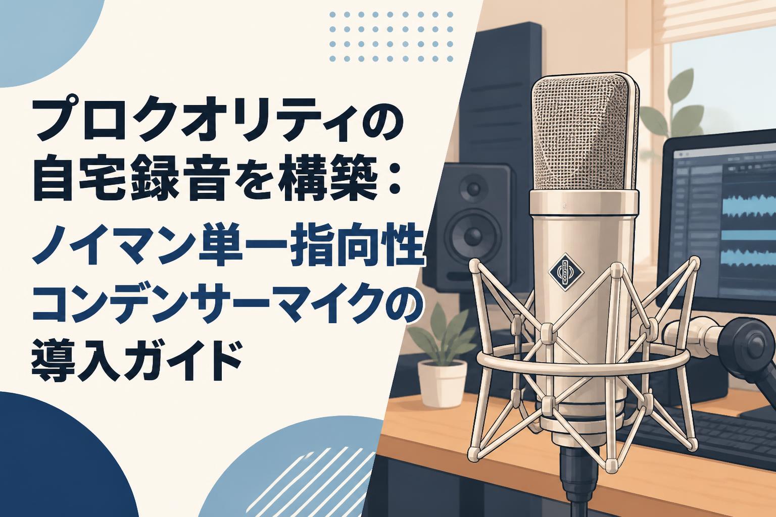 プロクオリティの自宅録音を構築：ノイマン単一指向性コンデンサーマイクの導入ガイド