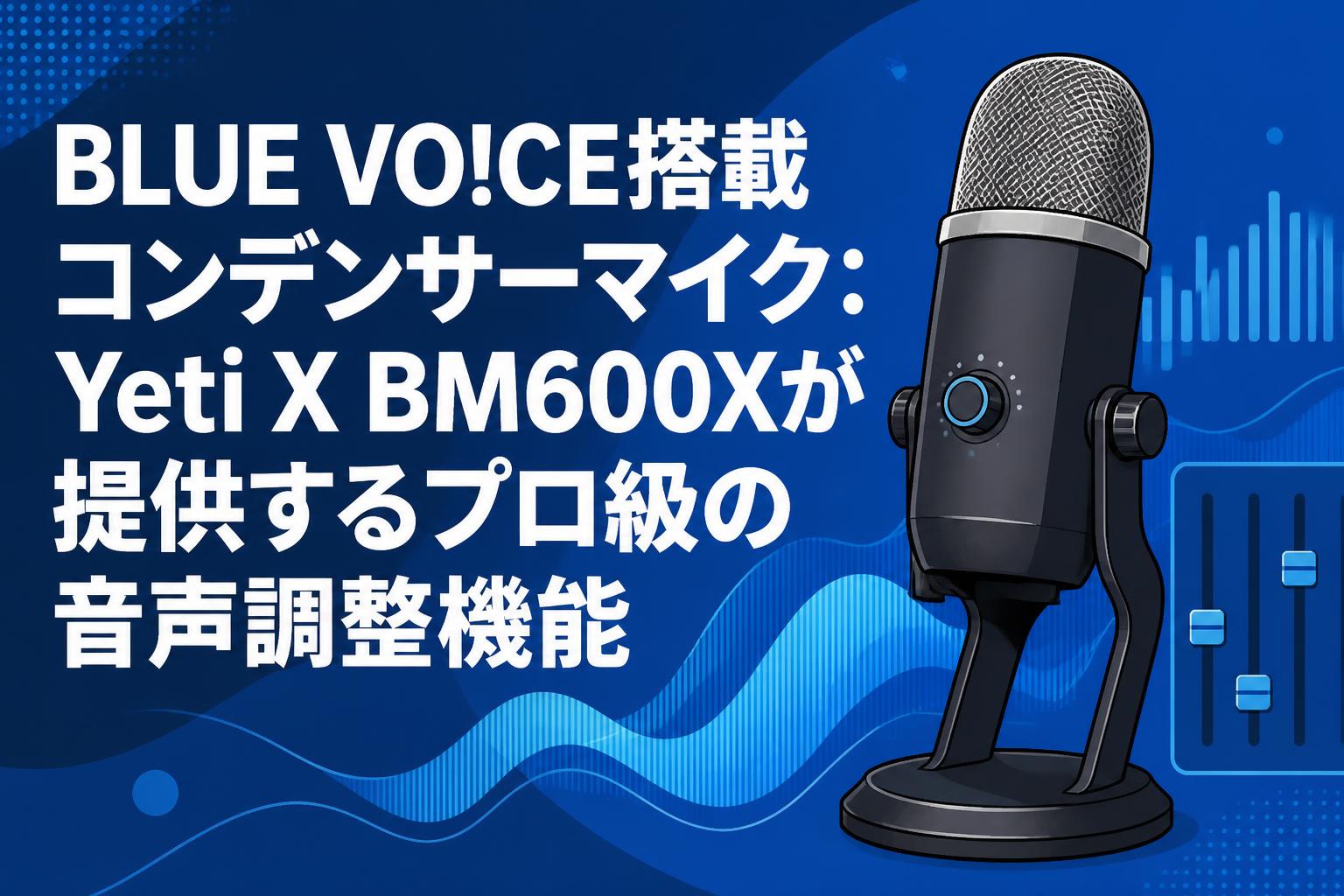 BLUE VO!CE搭載コンデンサーマイク：Yeti X BM600Xが提供するプロ級の音声調整機能