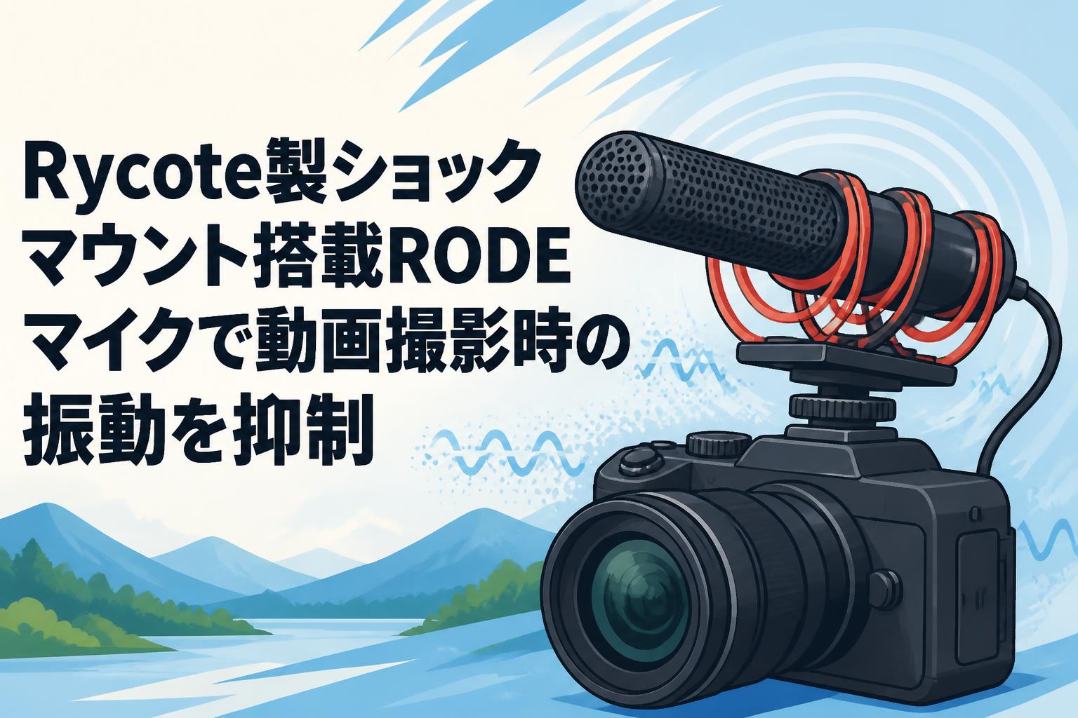 Rycote製ショックマウント搭載RODEマイクで動画撮影時の振動を抑制
