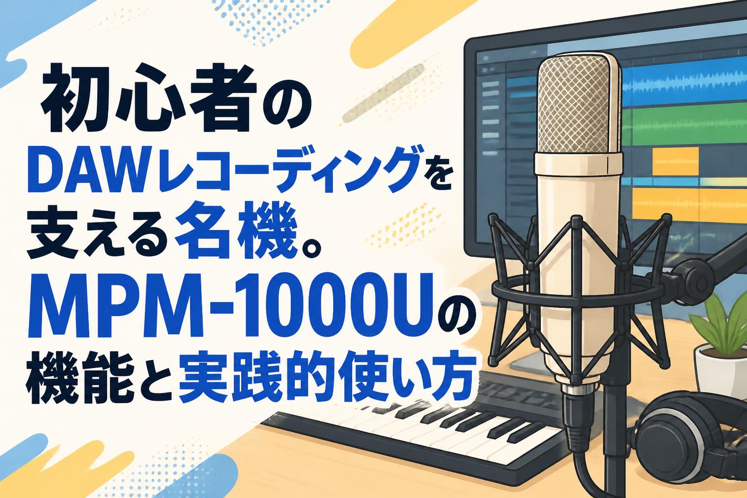 初心者のDAWレコーディングを支える名機。MPM-1000Uの機能と実践的使い方