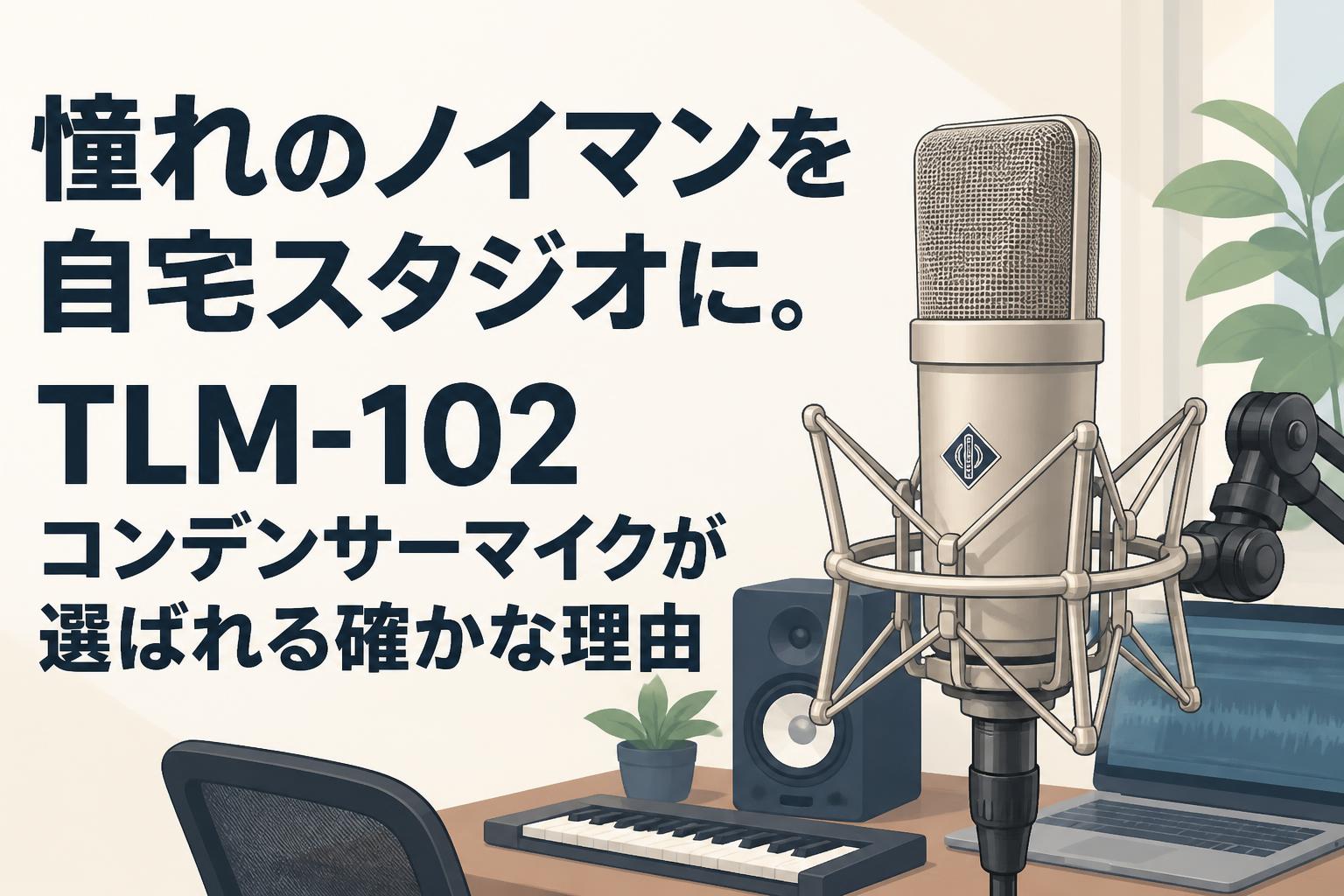憧れのノイマンを自宅スタジオに。TLM-102コンデンサーマイクが選ばれる確かな理由