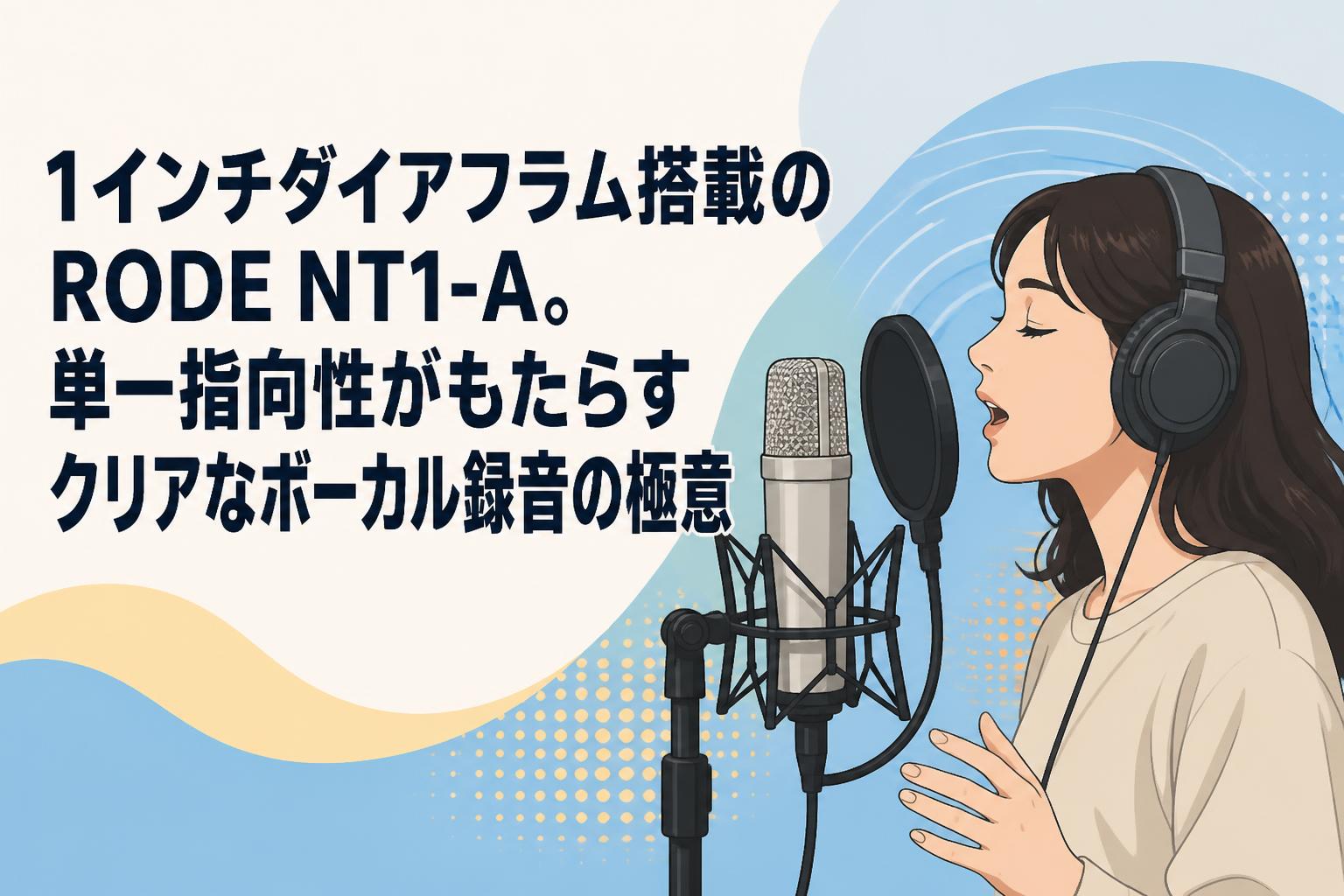 1インチダイアフラム搭載のRODE NT1-A。単一指向性がもたらすクリアなボーカル録音の極意