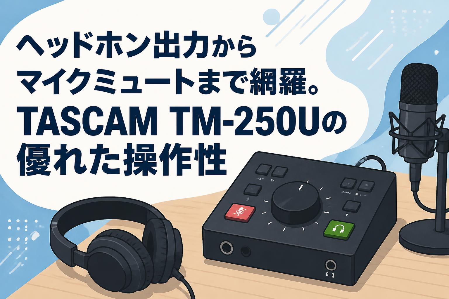 ヘッドホン出力からマイクミュートまで網羅。TASCAM TM-250Uの優れた操作性