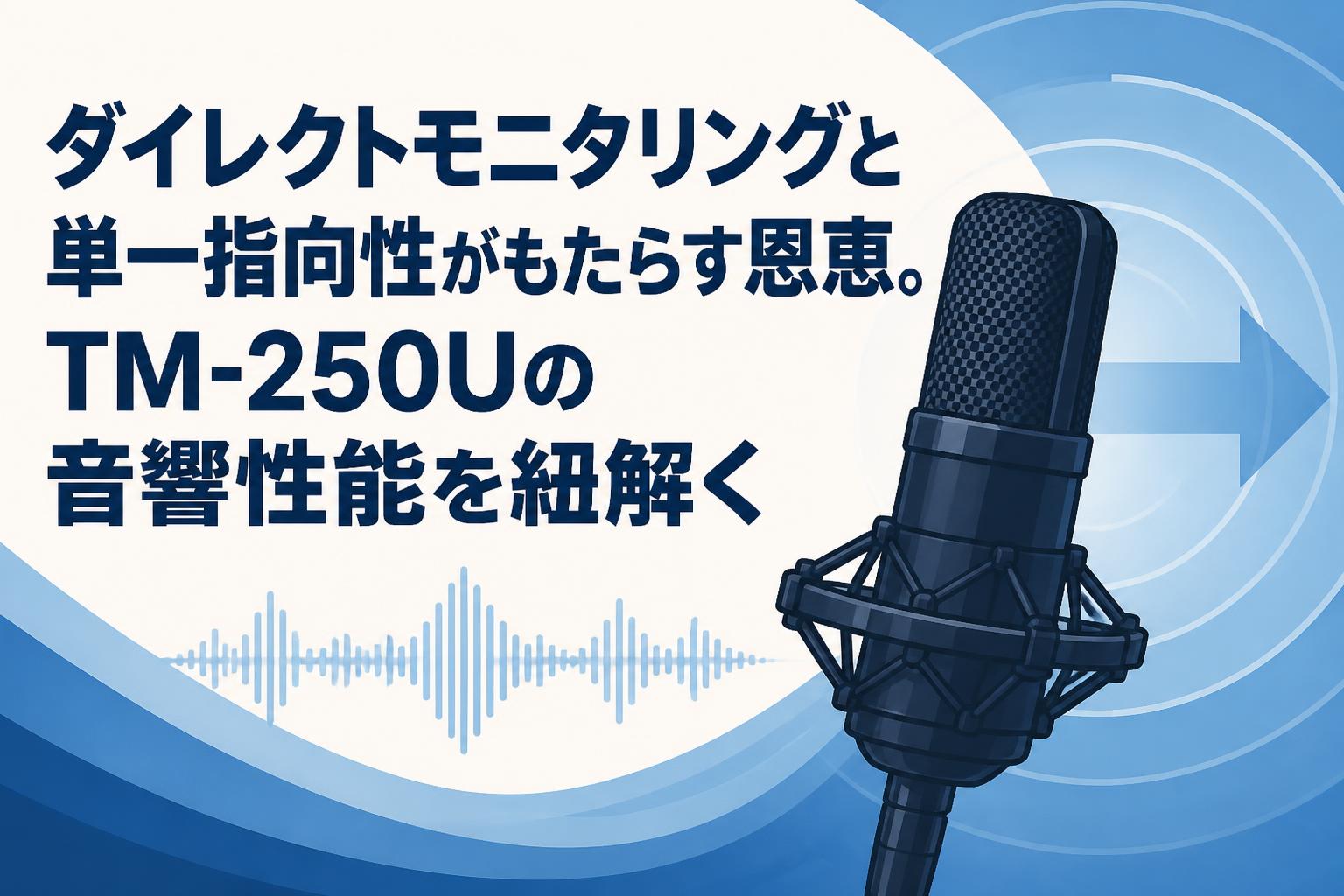ダイレクトモニタリングと単一指向性がもたらす恩恵。TM-250Uの音響性能を紐解く