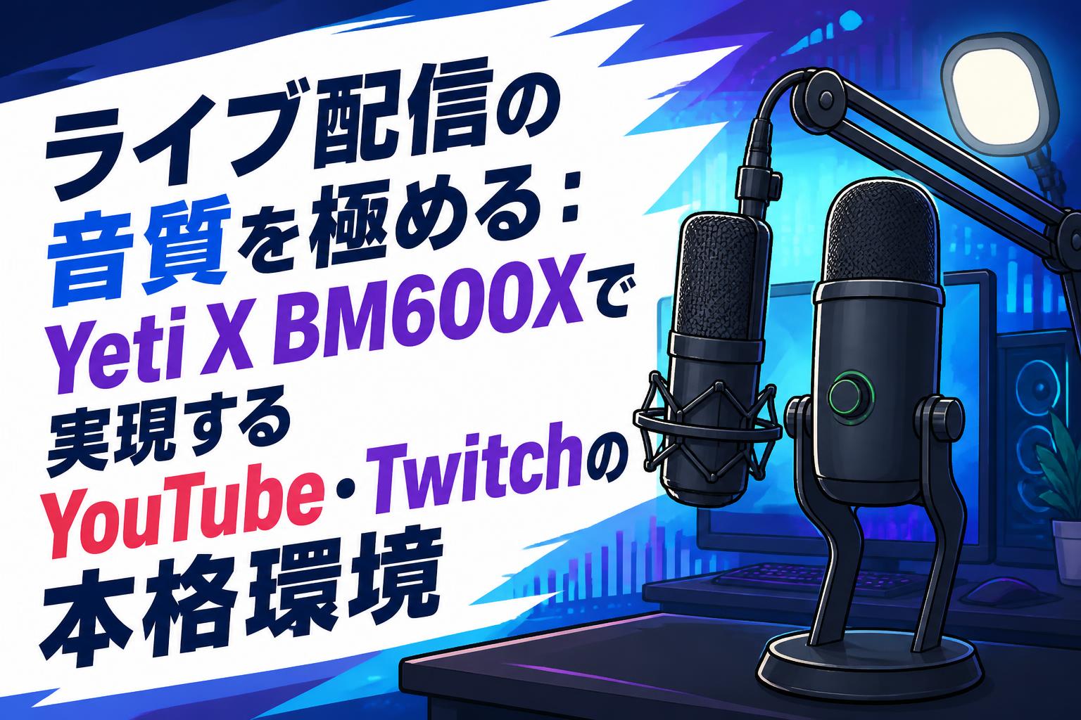 ライブ配信の音質を極める：Yeti X BM600Xで実現するYouTube・Twitchの本格環境