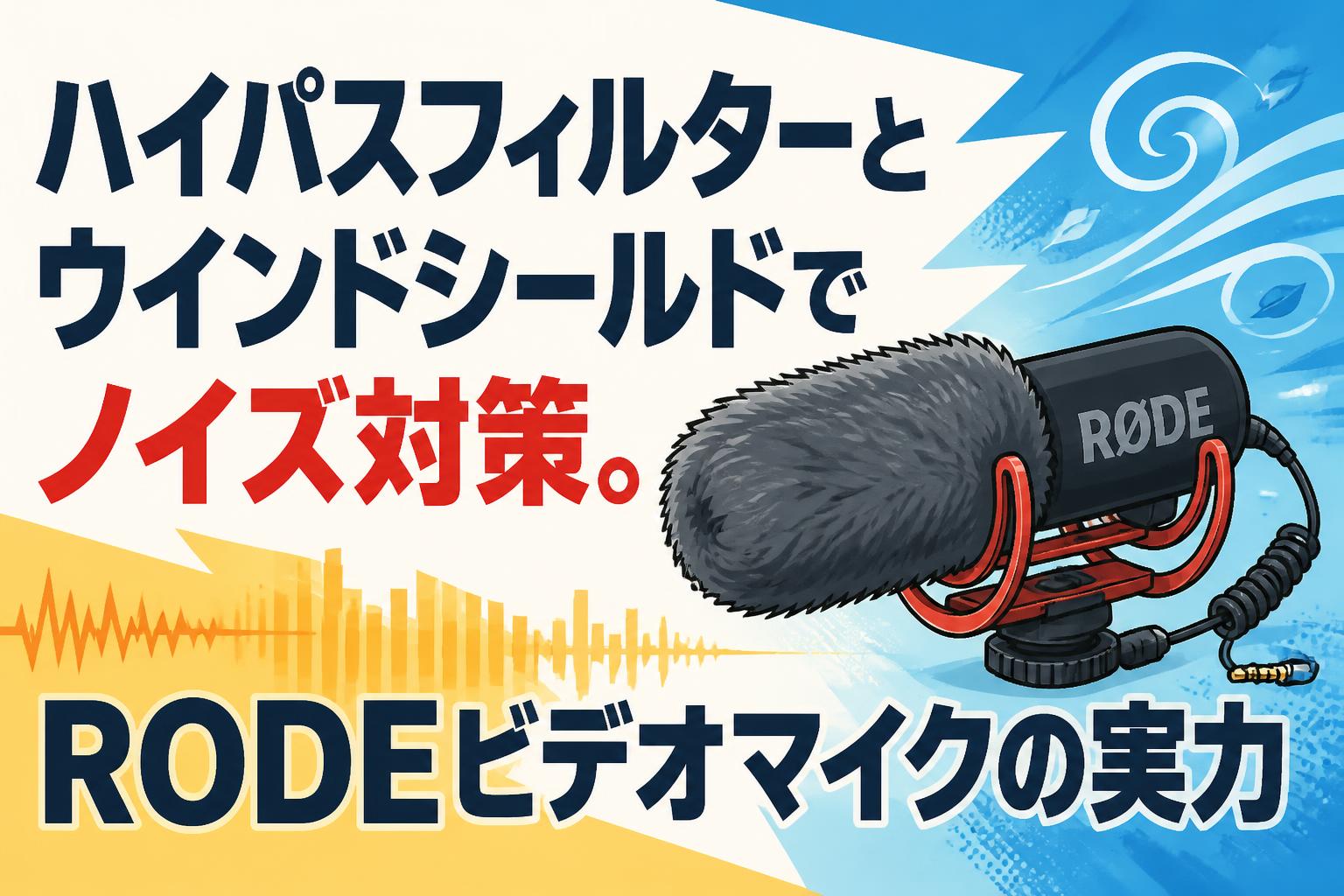 ハイパスフィルターとウインドシールドでノイズ対策。RODEビデオマイクの実力