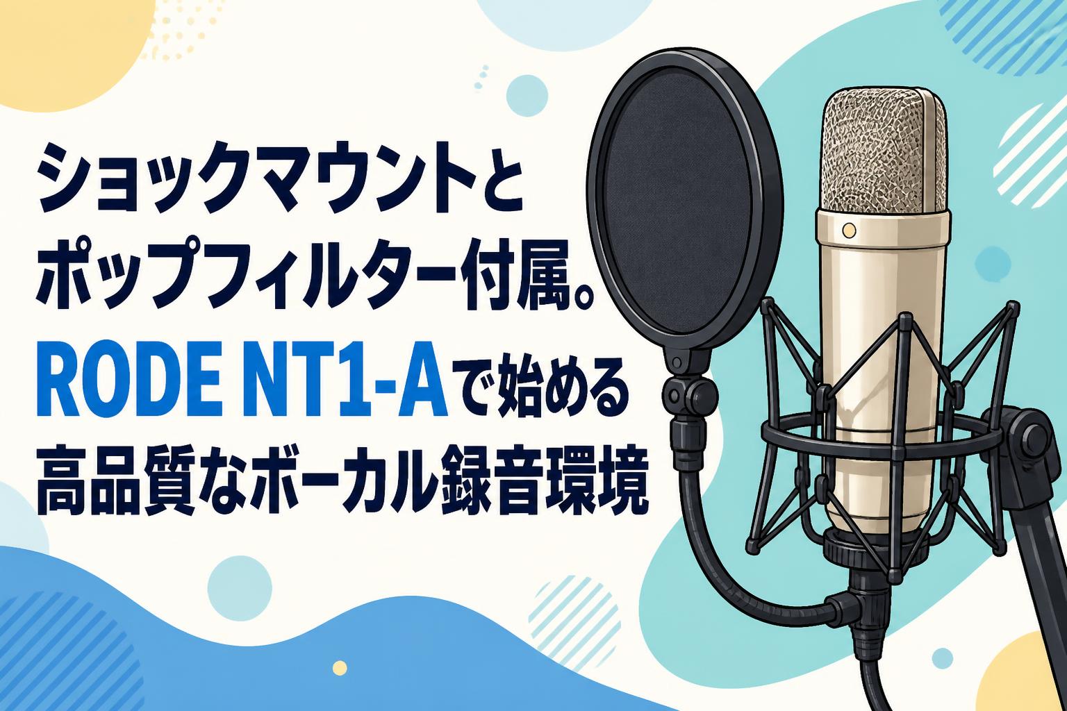 ショックマウントとポップフィルター付属。RODE NT1-Aで始める高品質なボーカル録音環境