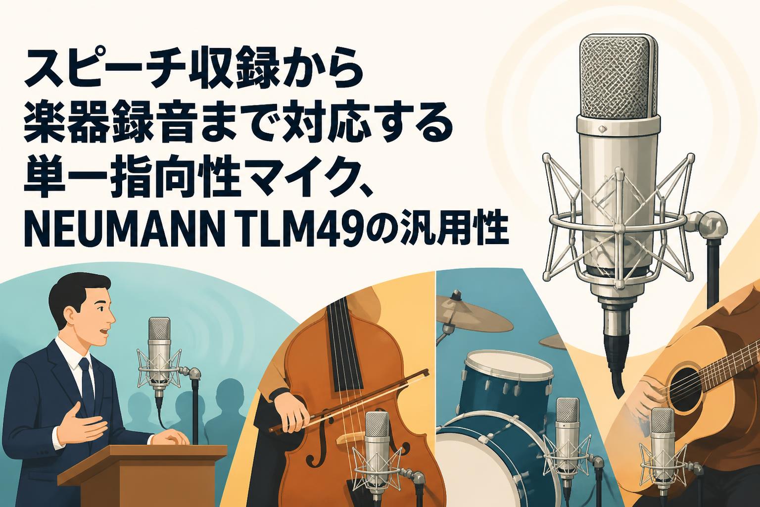スピーチ収録から楽器録音まで対応する単一指向性マイク、NEUMANN TLM49の汎用性