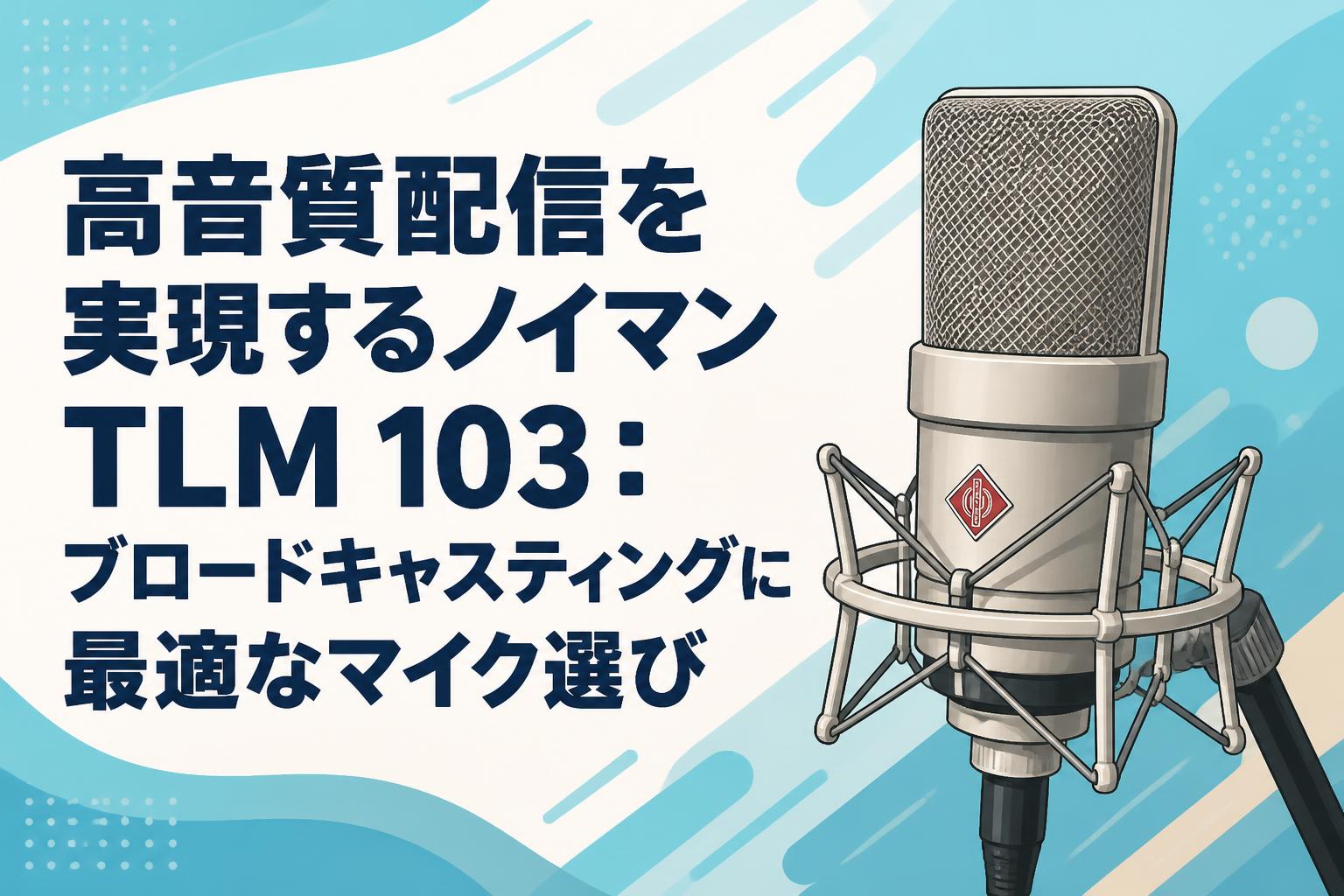 高音質配信を実現するノイマン TLM 103：ブロードキャスティングに最適なマイク選び