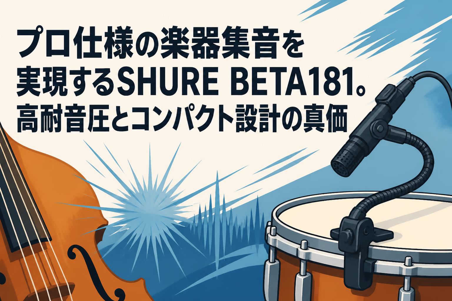 プロ仕様の楽器集音を実現するSHURE BETA181。高耐音圧とコンパクト設計の真価