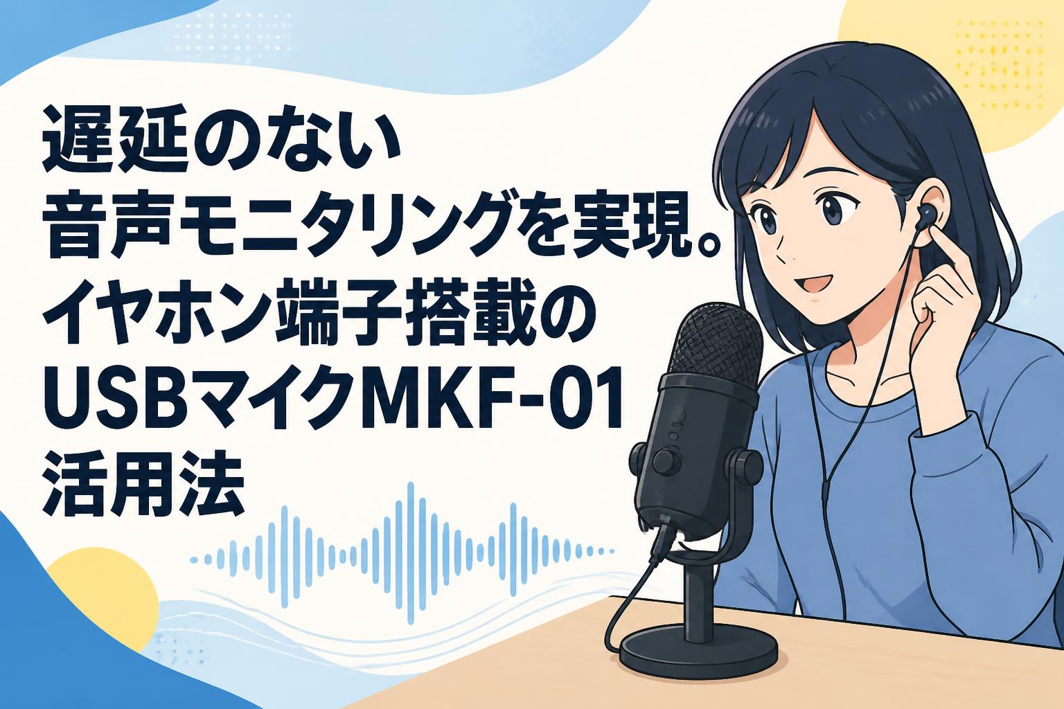 遅延のない音声モニタリングを実現。イヤホン端子搭載のUSBマイクMKF-01活用法