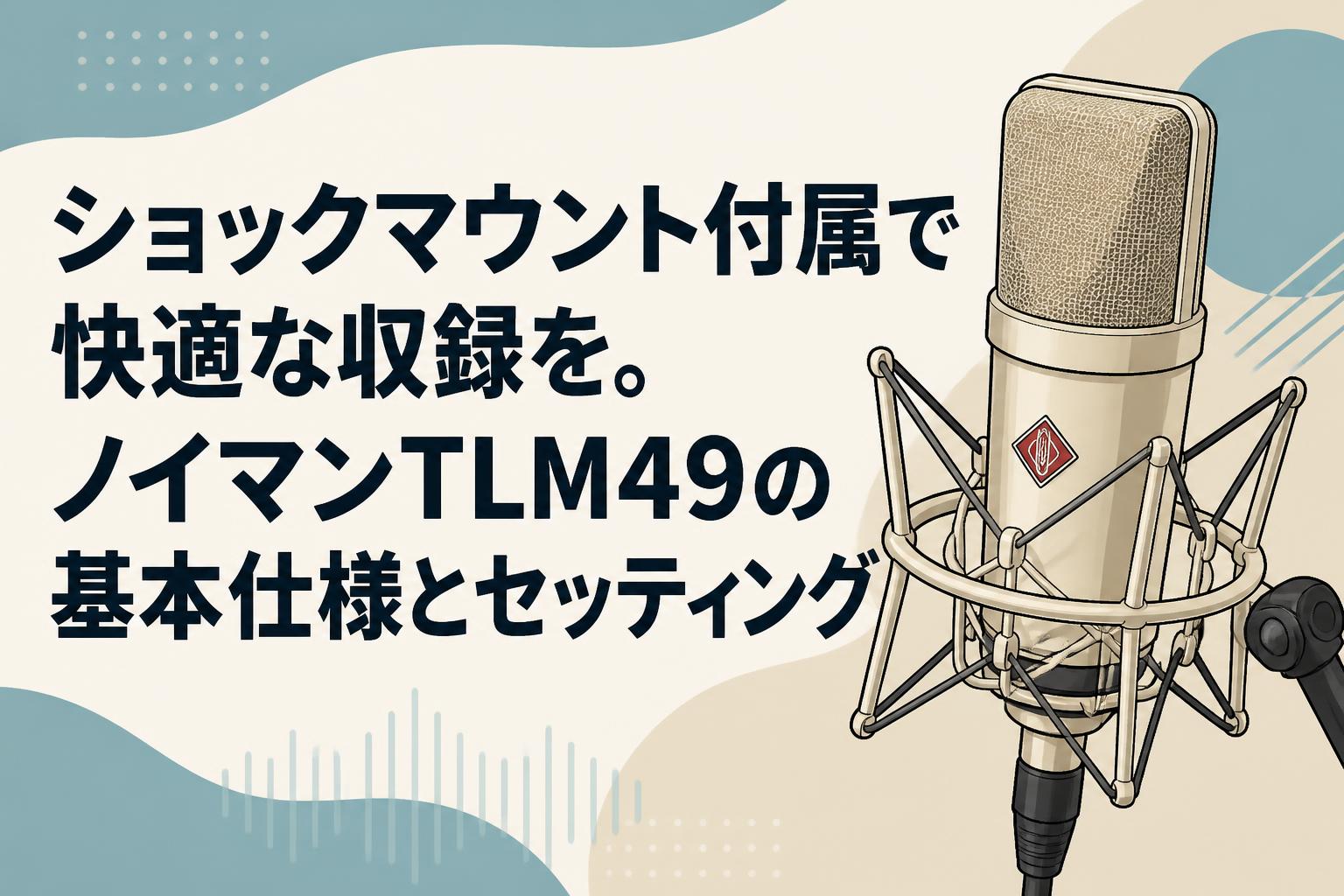 ショックマウント付属で快適な収録を。ノイマンTLM49の基本仕様とセッティング