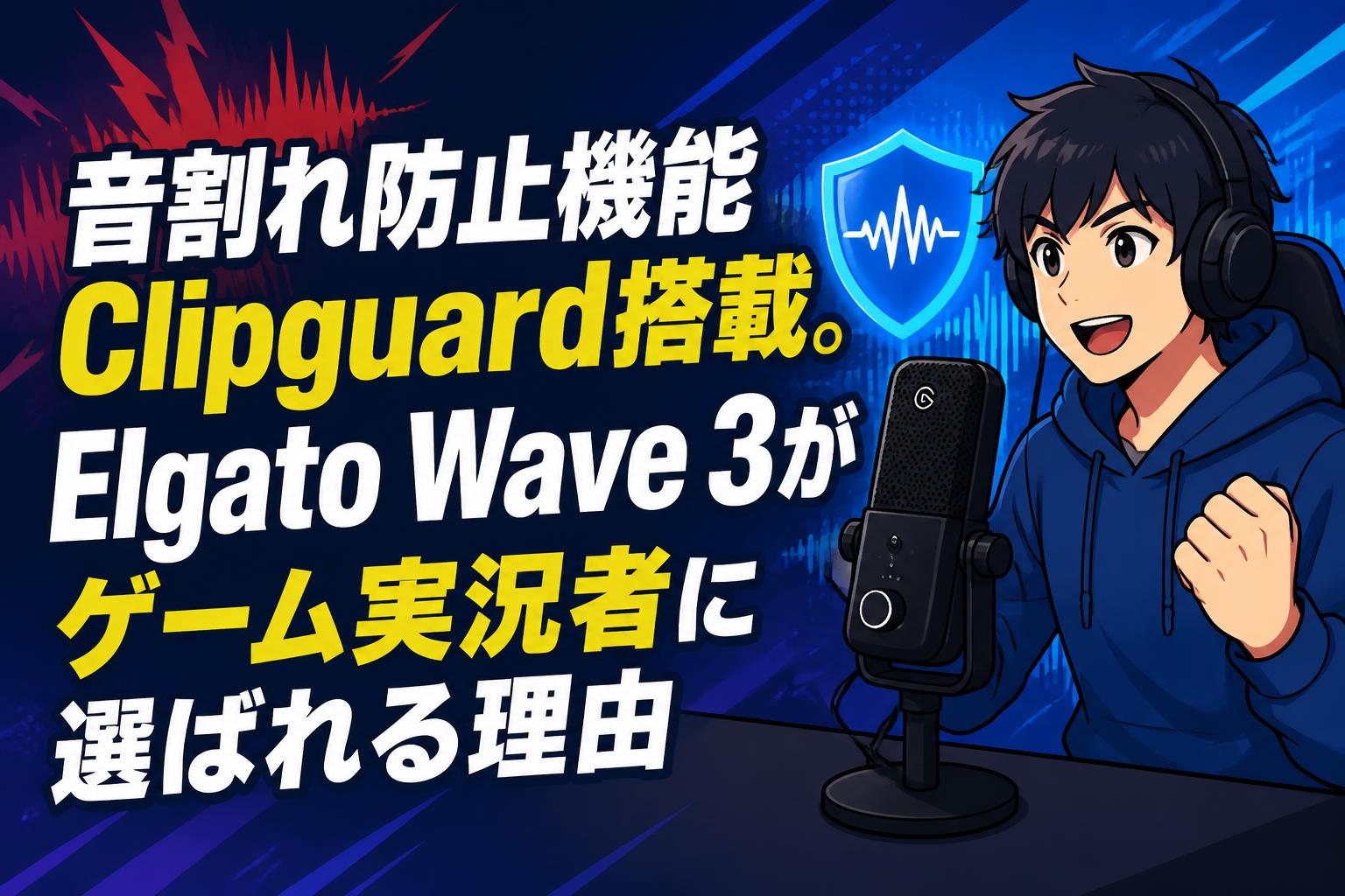 音割れ防止機能Clipguard搭載。Elgato Wave 3がゲーム実況者に選ばれる理由