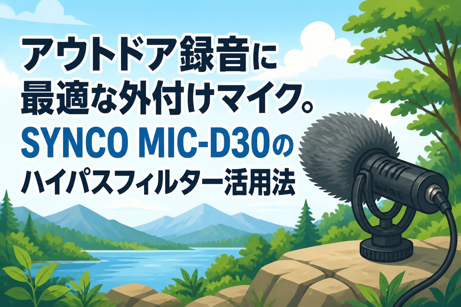 アウトドア録音に最適な外付けマイク。SYNCO MIC-D30のハイパスフィルター活用法