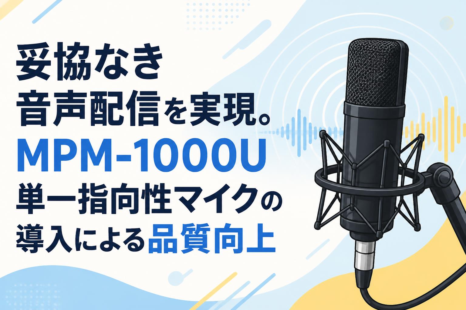 妥協なき音声配信を実現。MPM-1000U単一指向性マイクの導入による品質向上
