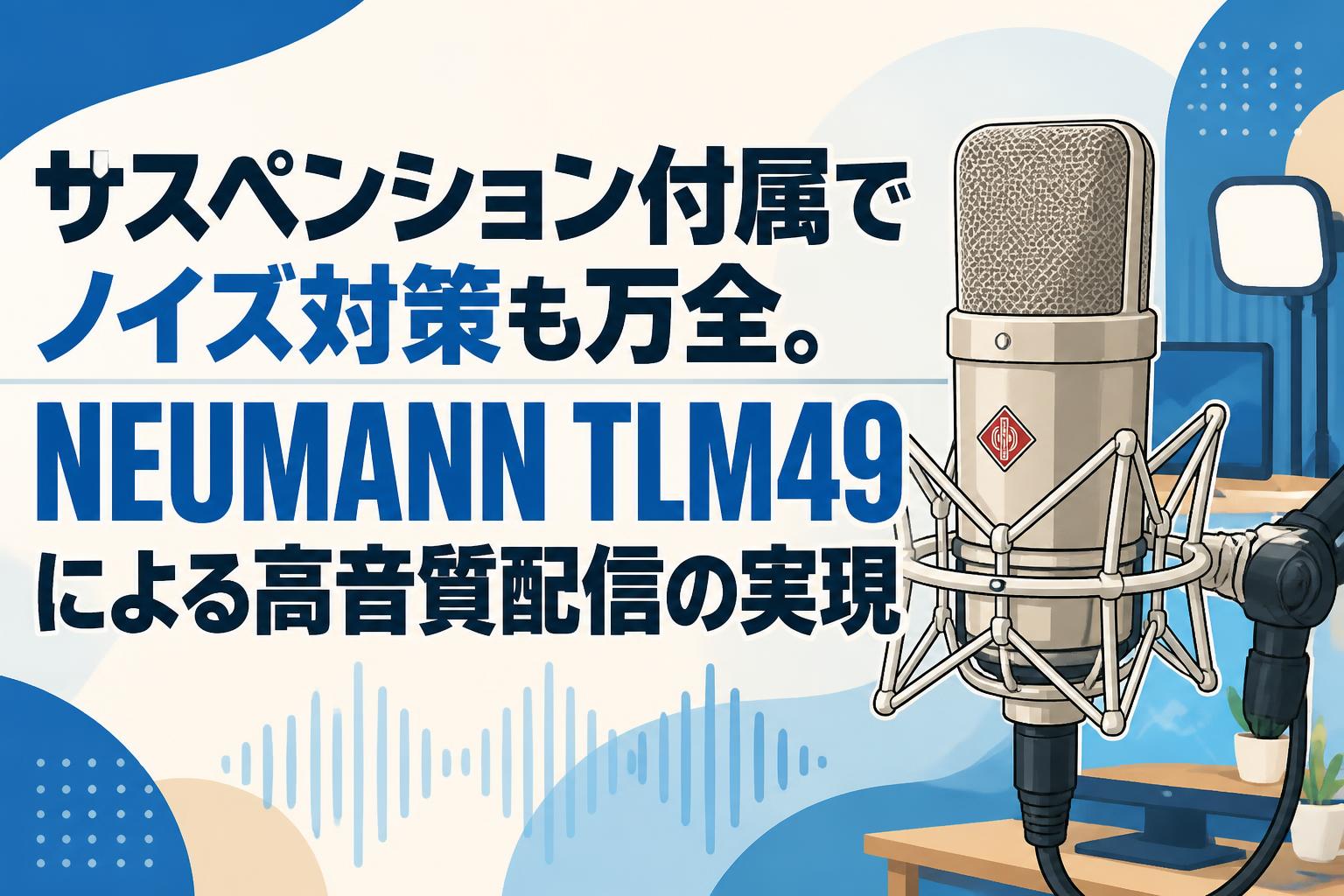 サスペンション付属でノイズ対策も万全。NEUMANN TLM49による高音質配信の実現