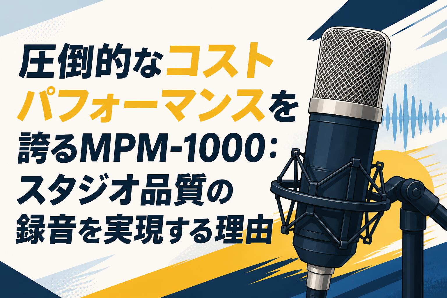圧倒的なコストパフォーマンスを誇るMPM-1000：スタジオ品質の録音を実現する理由