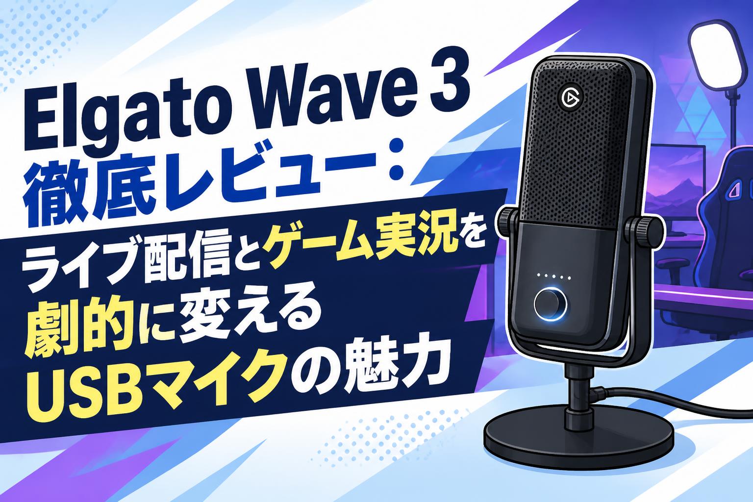 Elgato Wave 3徹底レビュー：ライブ配信とゲーム実況を劇的に変えるUSBマイクの魅力