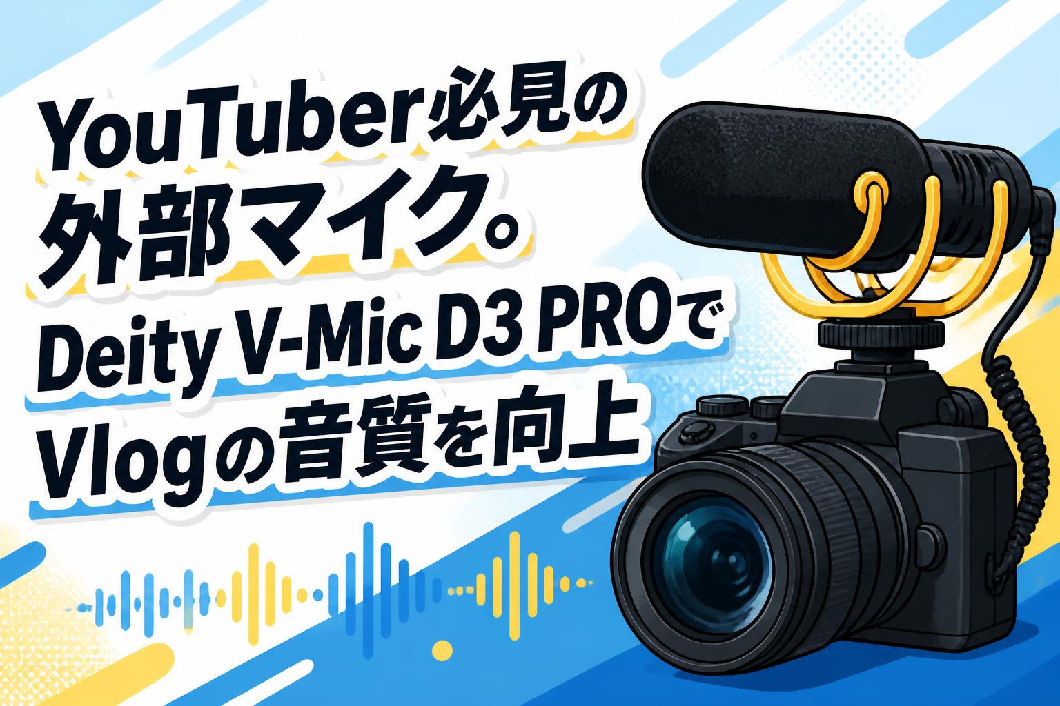 YouTuber必見の外部マイク。Deity V-Mic D3 PROでVlogの音質を向上