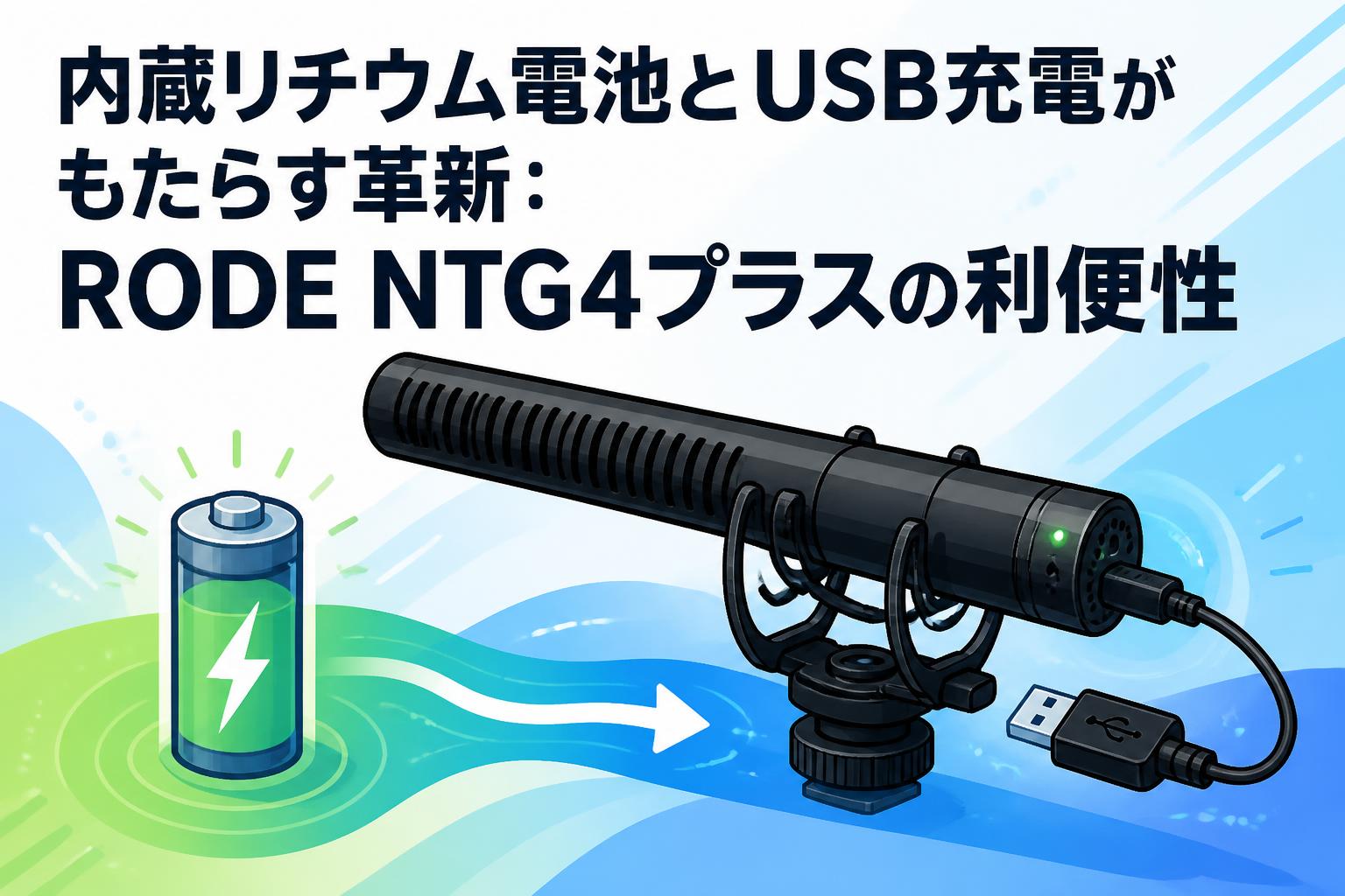 内蔵リチウム電池とUSB充電がもたらす革新：RODE NTG4プラスの利便性