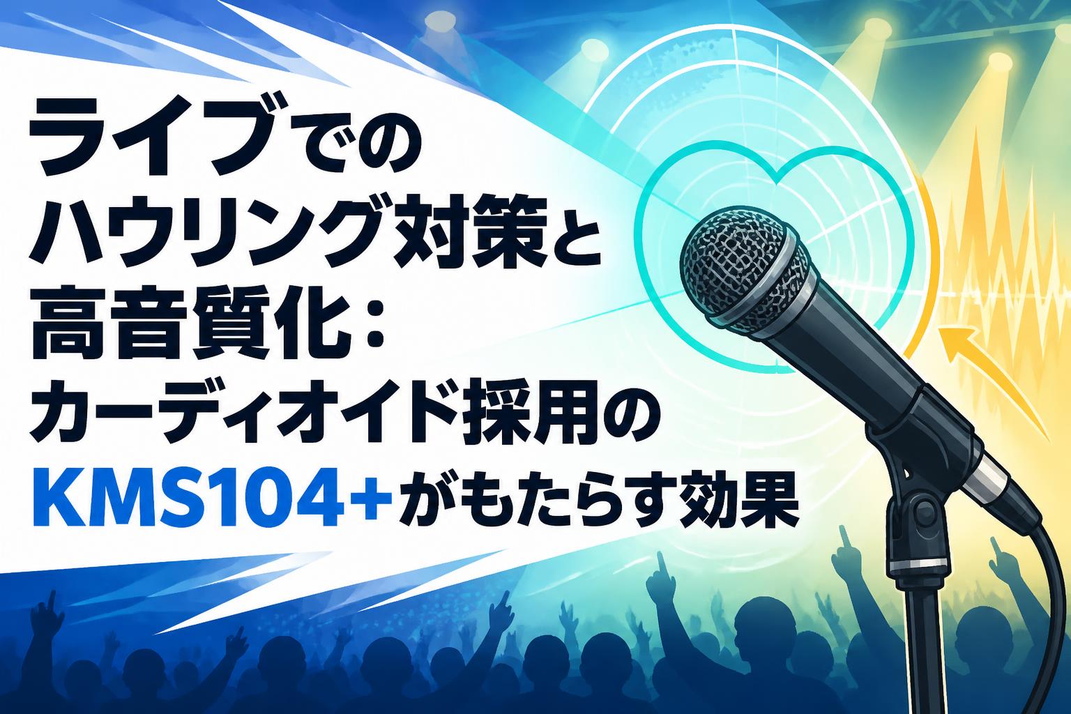 ライブでのハウリング対策と高音質化：カーディオイド採用のKMS104+がもたらす効果