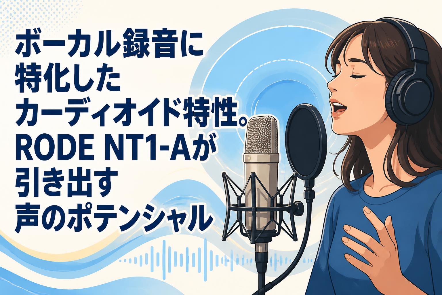 ボーカル録音に特化したカーディオイド特性。RODE NT1-Aが引き出す声のポテンシャル