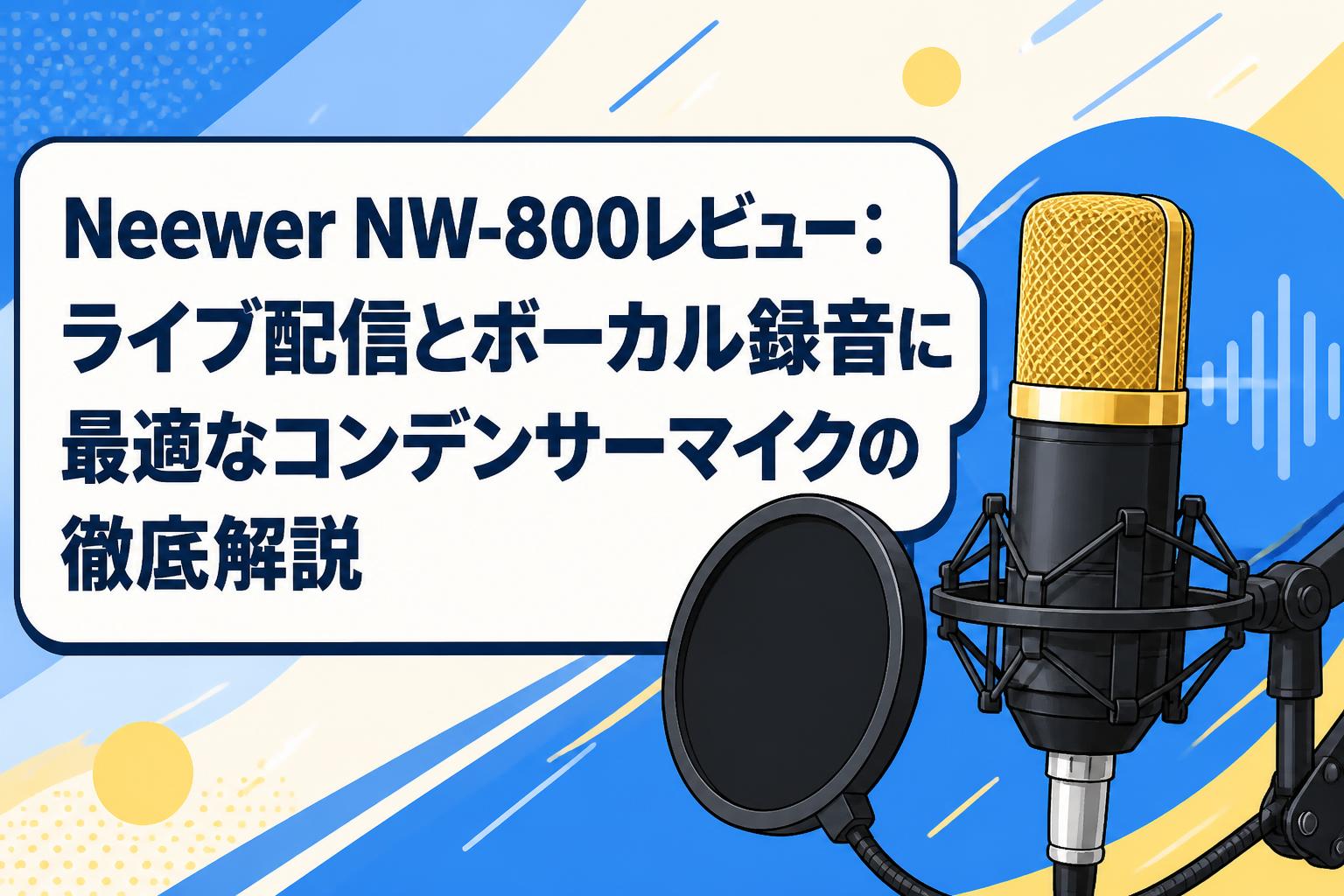 Neewer NW-800レビュー：ライブ配信とボーカル録音に最適なコンデンサーマイクの徹底解説