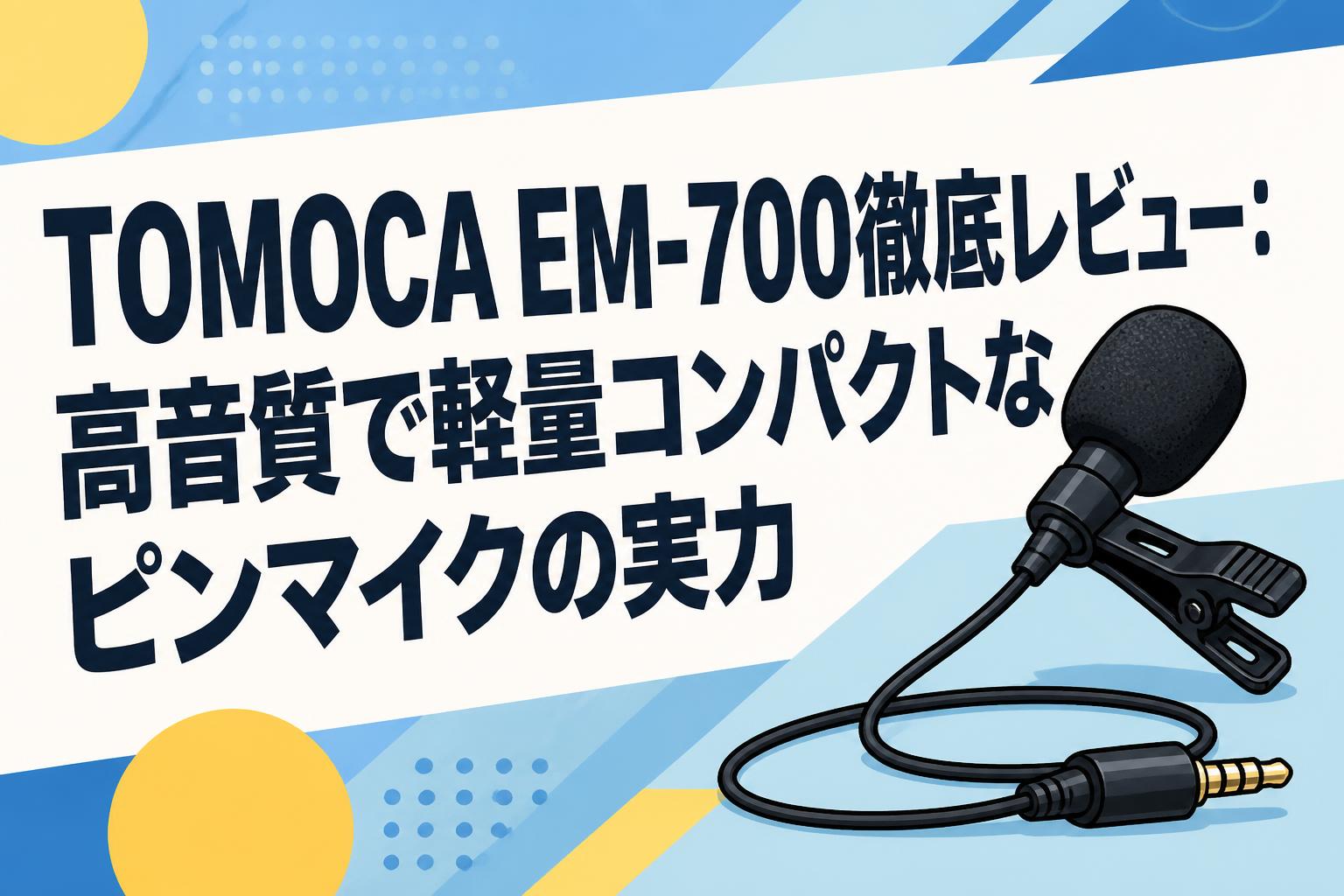 TOMOCA EM-700徹底レビュー：高音質で軽量コンパクトなピンマイクの実力