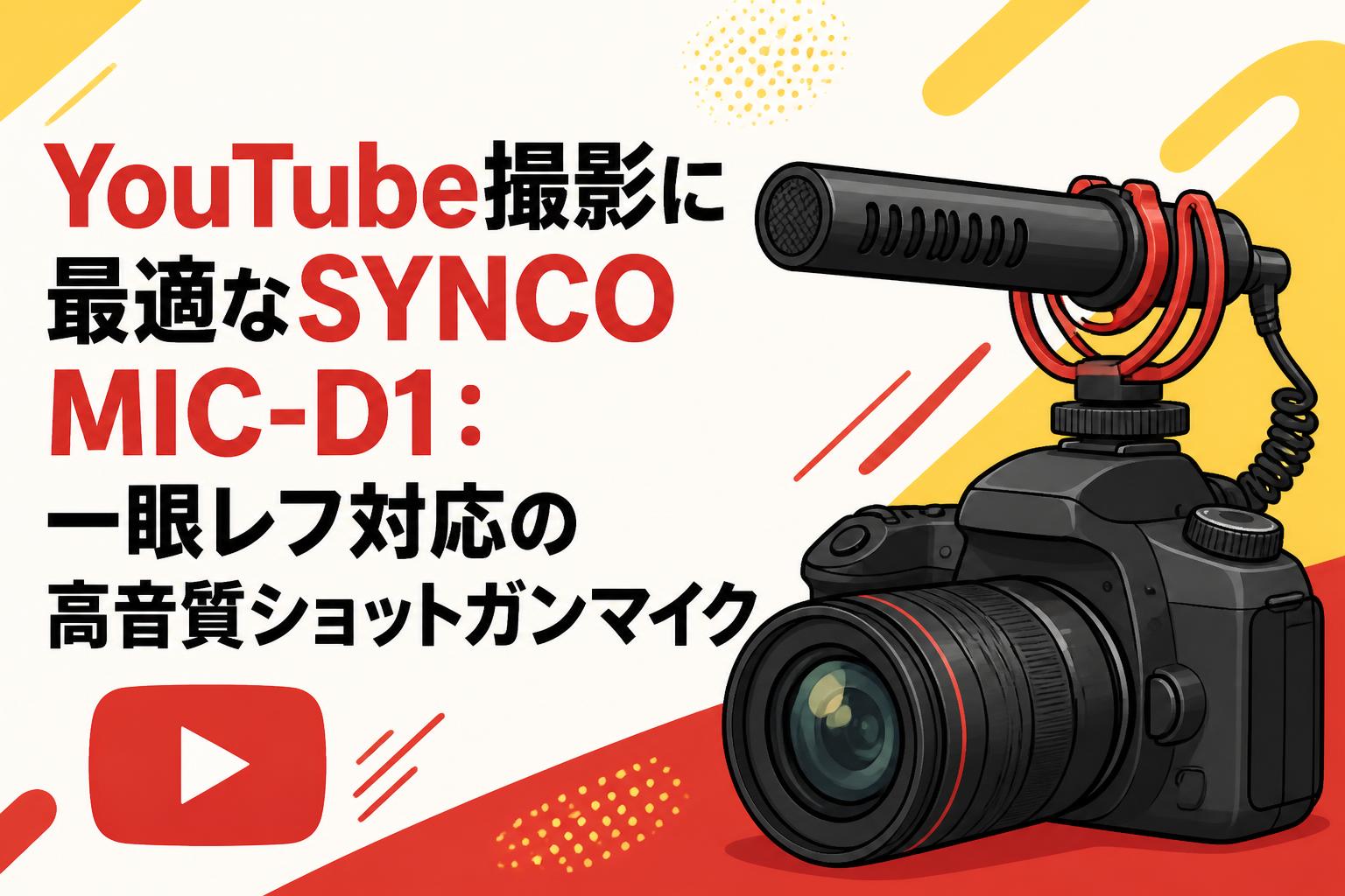 YouTube撮影に最適なSYNCO MIC-D1：一眼レフ対応の高音質ショットガンマイク