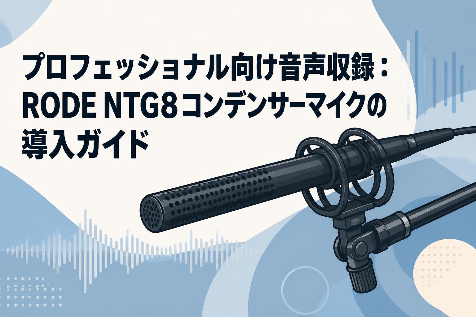 プロフェッショナル向け音声収録：RODE NTG8コンデンサーマイクの導入ガイド
