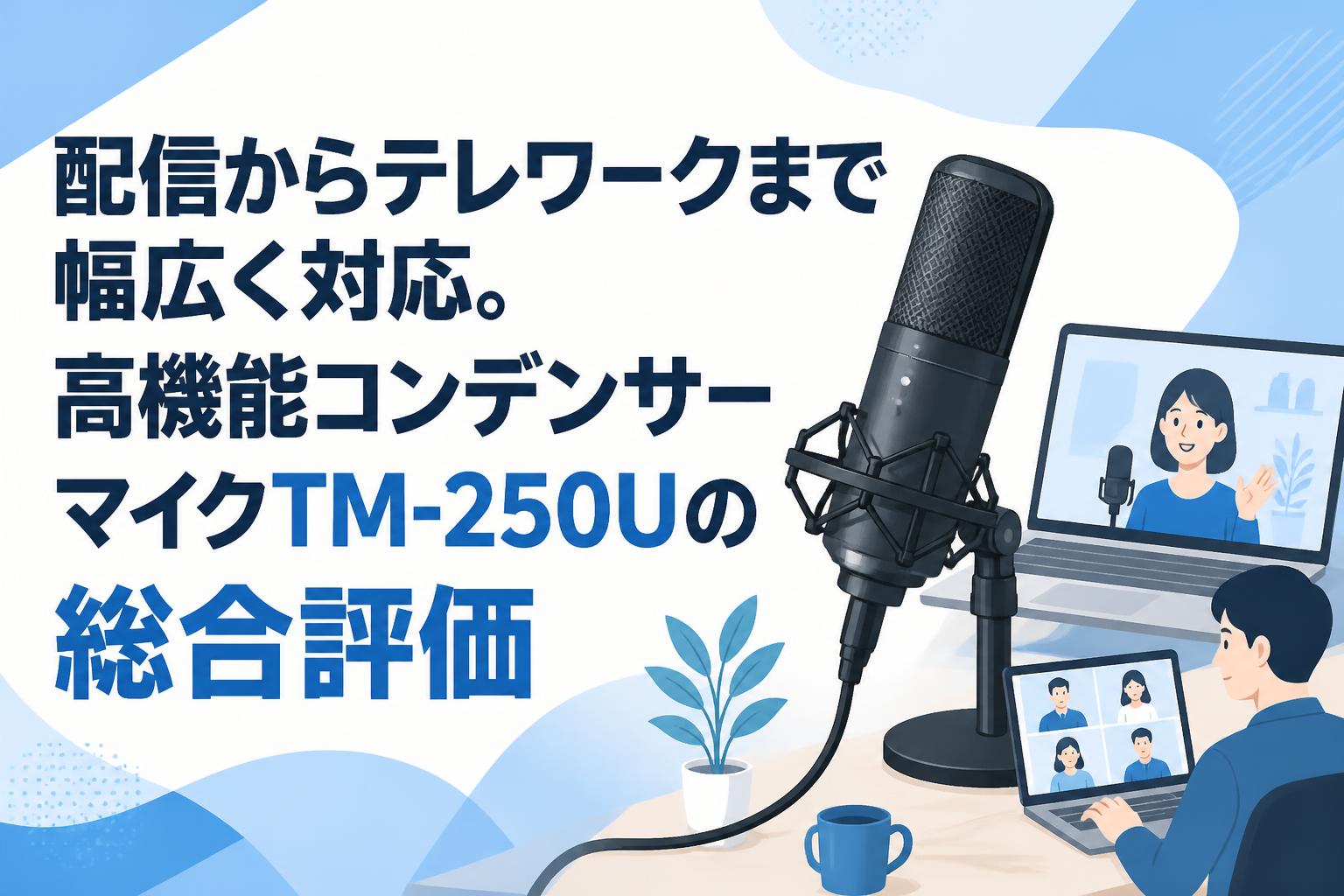 配信からテレワークまで幅広く対応。高機能コンデンサーマイクTM-250Uの総合評価