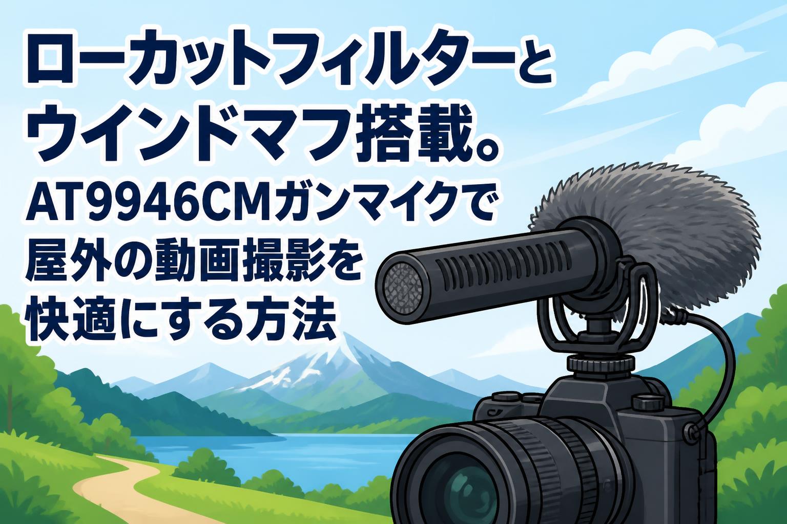 ローカットフィルターとウインドマフ搭載。AT9946CMガンマイクで屋外の動画撮影を快適にする方法