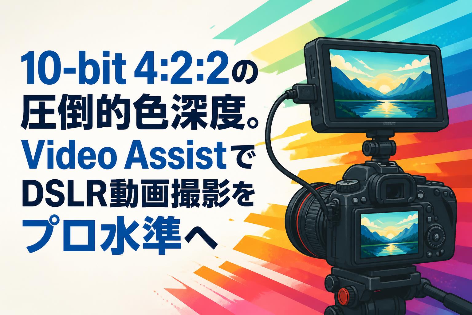 10-bit 4:2:2の圧倒的色深度。Video AssistでDSLR動画撮影をプロ水準へ