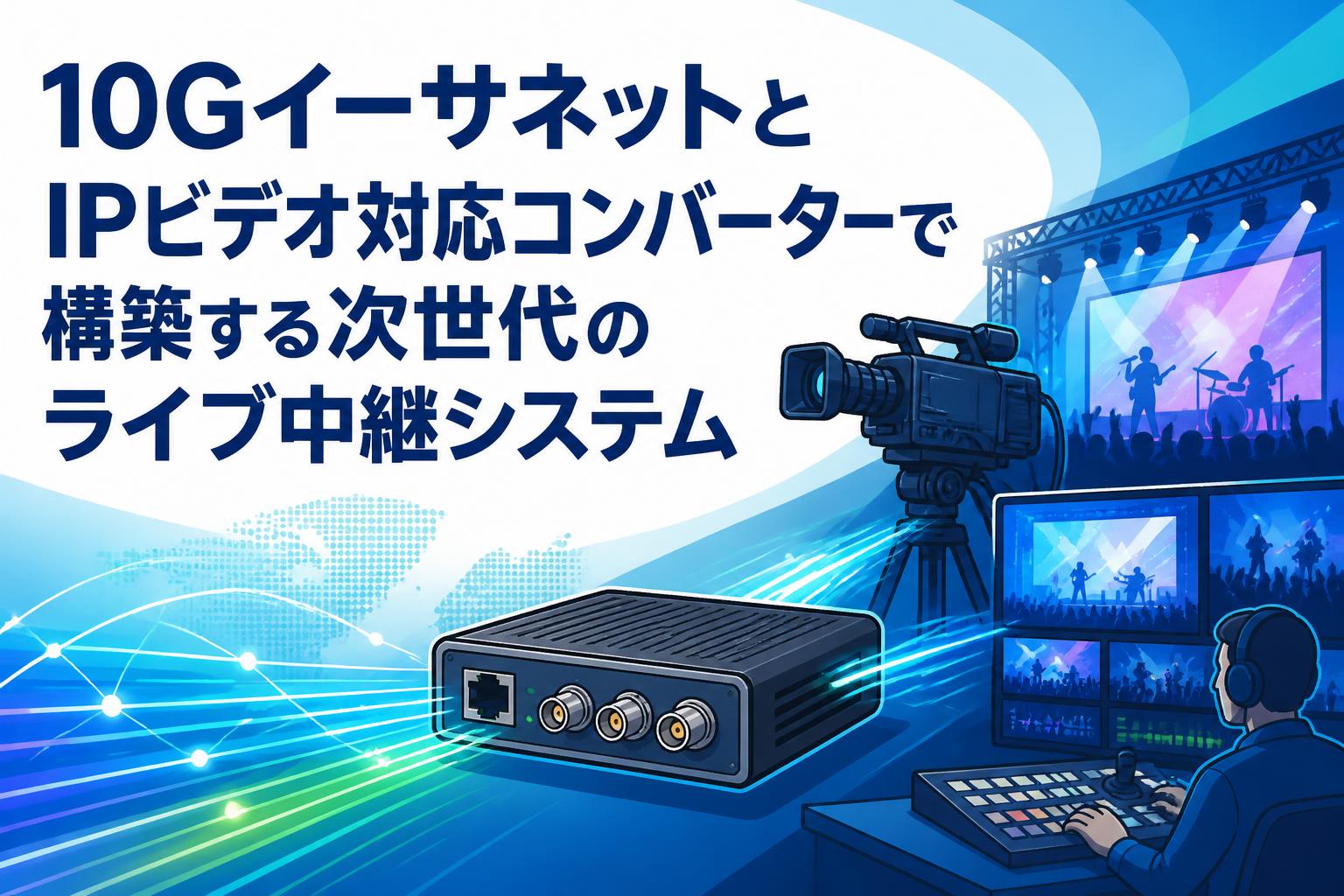 10GイーサネットとIPビデオ対応コンバーターで構築する次世代のライブ中継システム