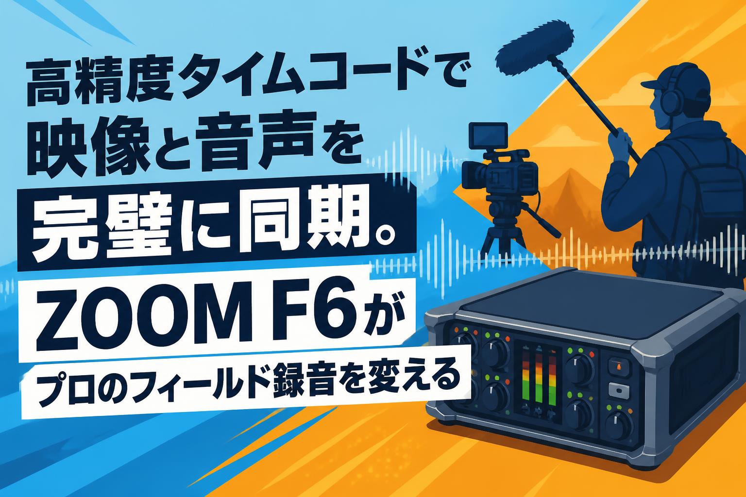 高精度タイムコードで映像と音声を完璧に同期。ZOOM F6がプロのフィールド録音を変える
