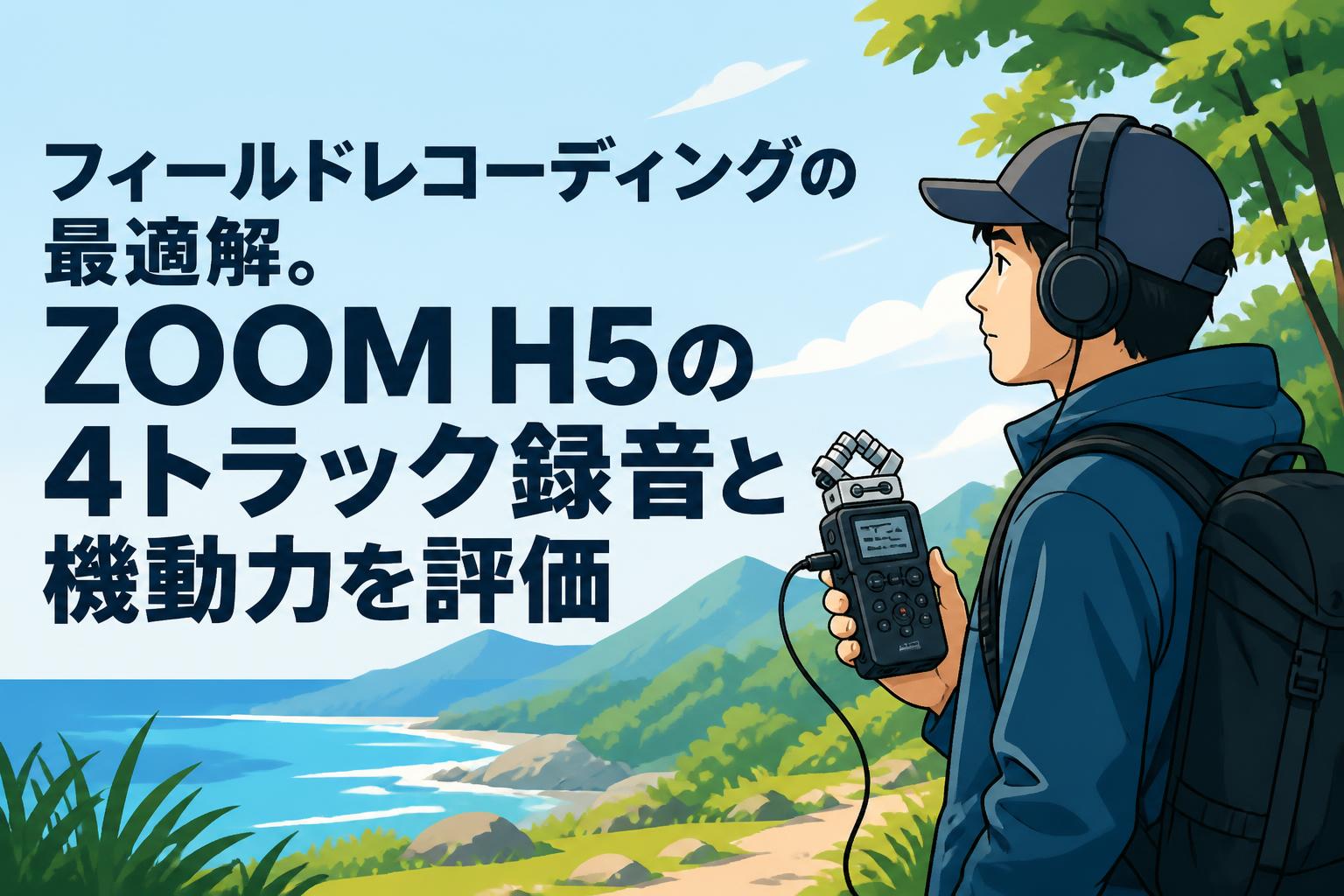 フィールドレコーディングの最適解。ZOOM H5の4トラック録音と機動力を評価