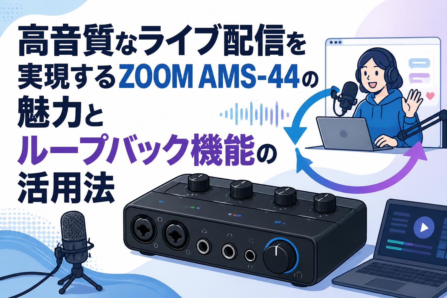 高音質なライブ配信を実現するZOOM AMS-44の魅力とループバック機能の活用法
