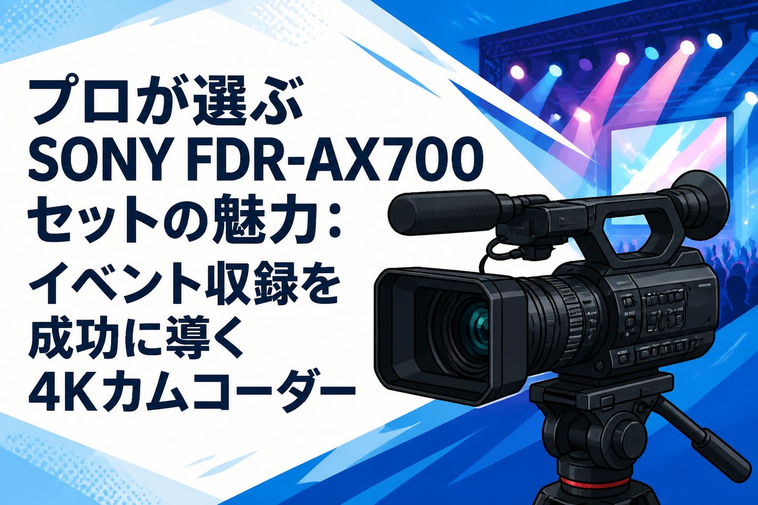 プロが選ぶSONY FDR-AX700セットの魅力：イベント収録を成功に導く4Kカムコーダー