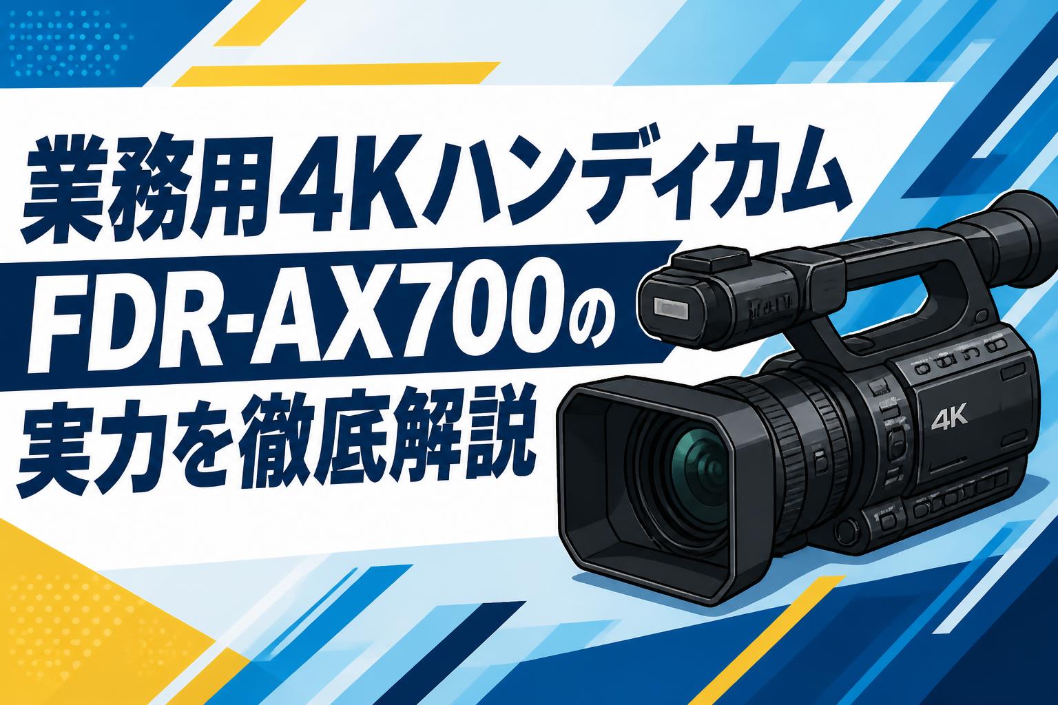 業務用4KハンディカムFDR-AX700の実力を徹底解説