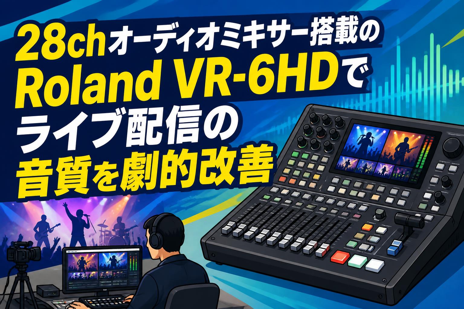 28chオーディオミキサー搭載のRoland VR-6HDでライブ配信の音質を劇的改善
