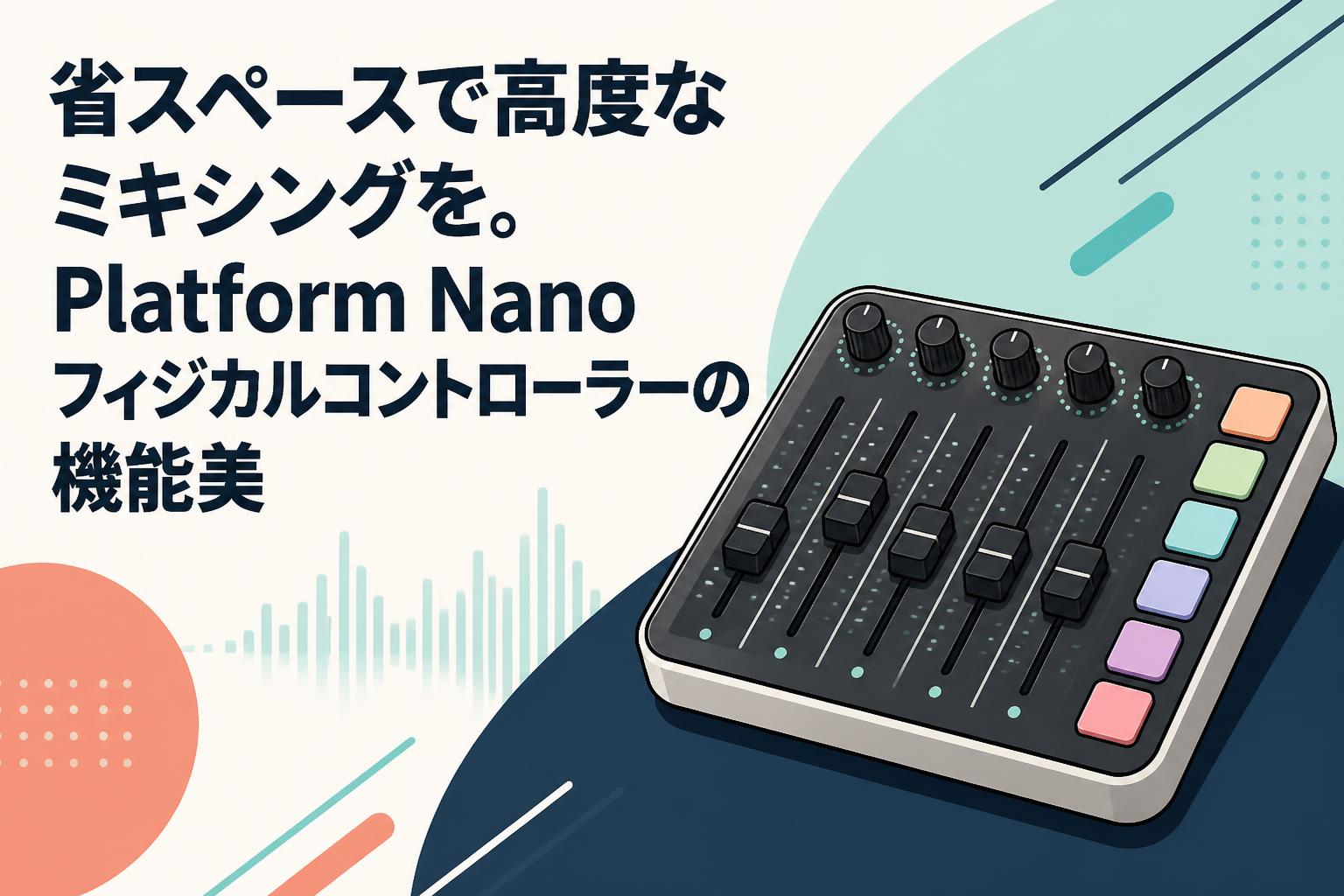 省スペースで高度なミキシングを。Platform Nanoフィジカルコントローラーの機能美