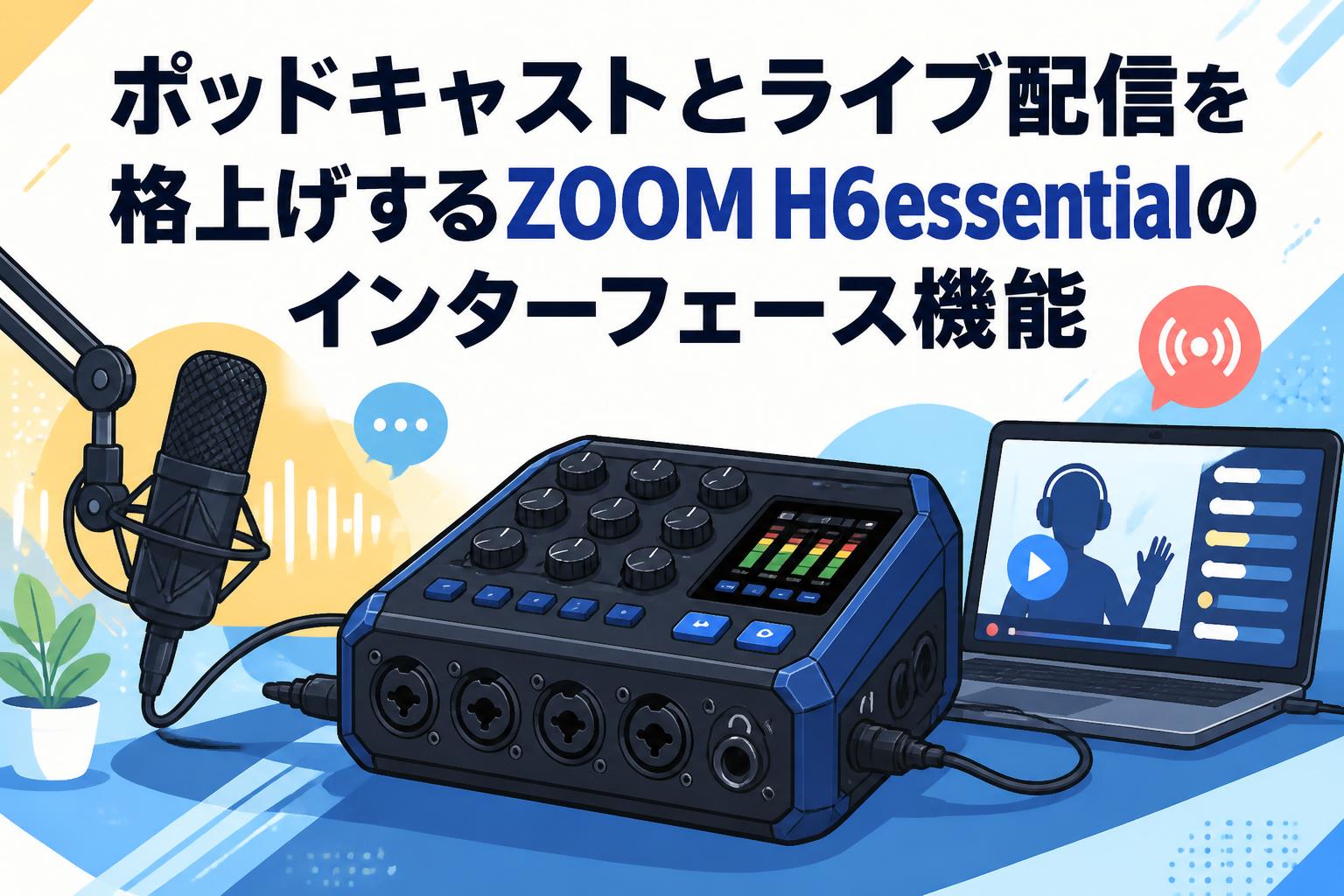 ポッドキャストとライブ配信を格上げするZOOM H6essentialのインターフェース機能