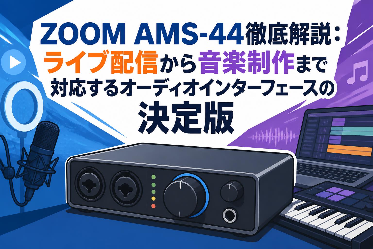 ZOOM AMS-44徹底解説：ライブ配信から音楽制作まで対応するオーディオインターフェースの決定版