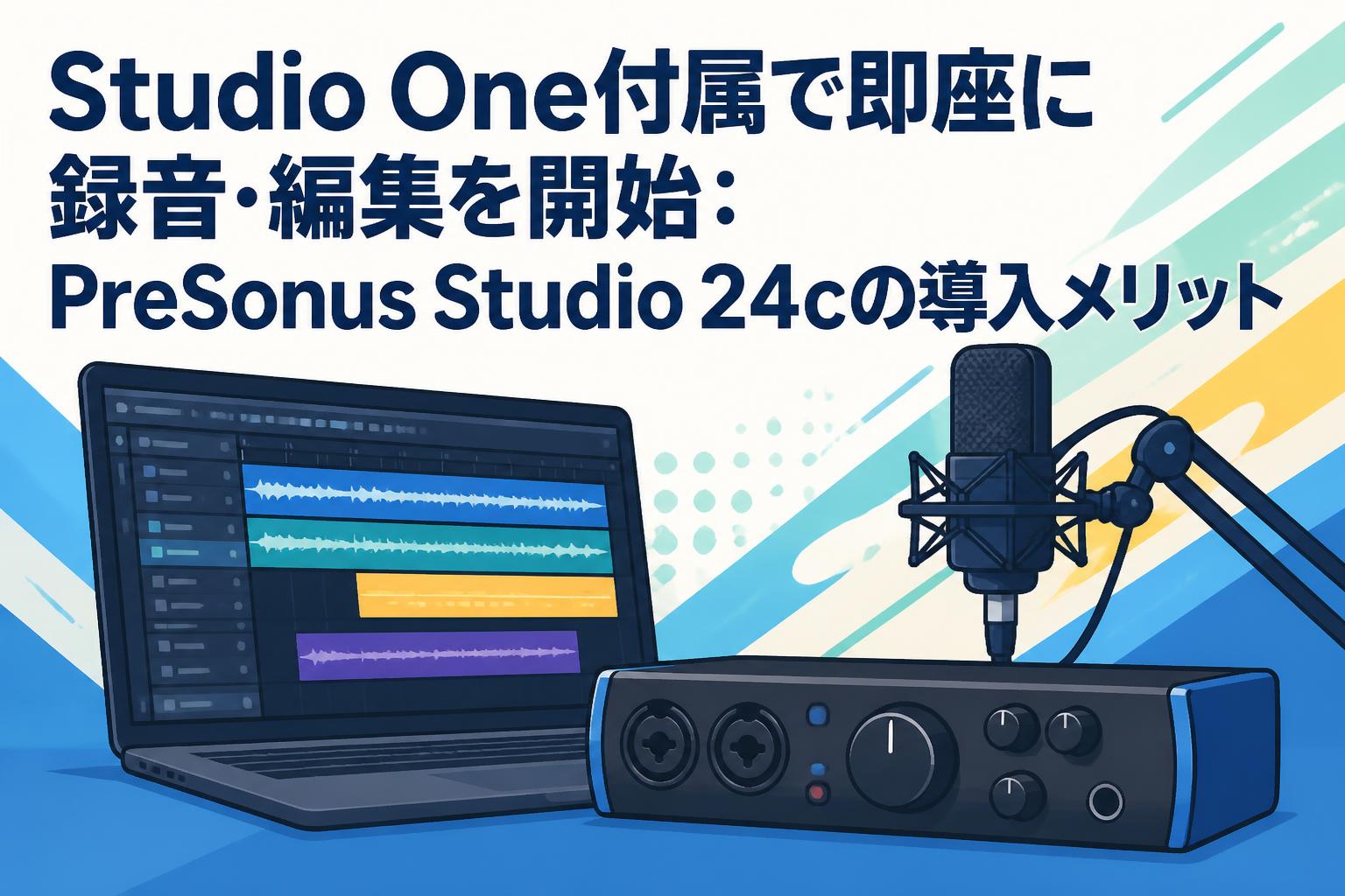 Studio One付属で即座に録音・編集を開始：PreSonus Studio 24cの導入メリット