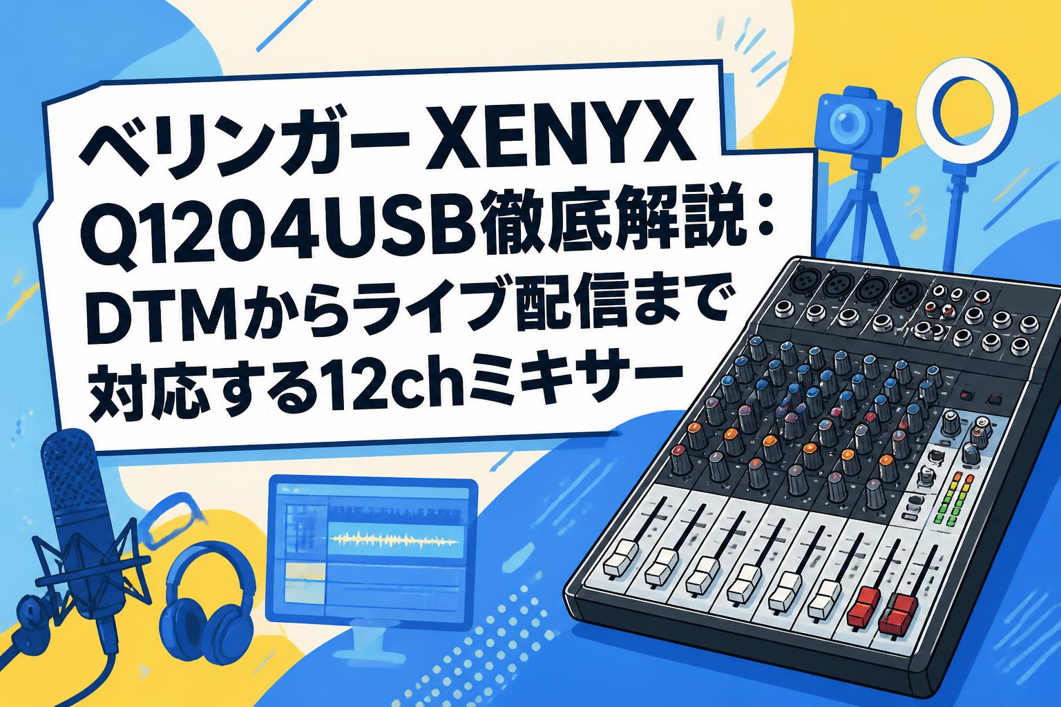 ベリンガー XENYX Q1204USB徹底解説：DTMからライブ配信まで対応する12chミキサー