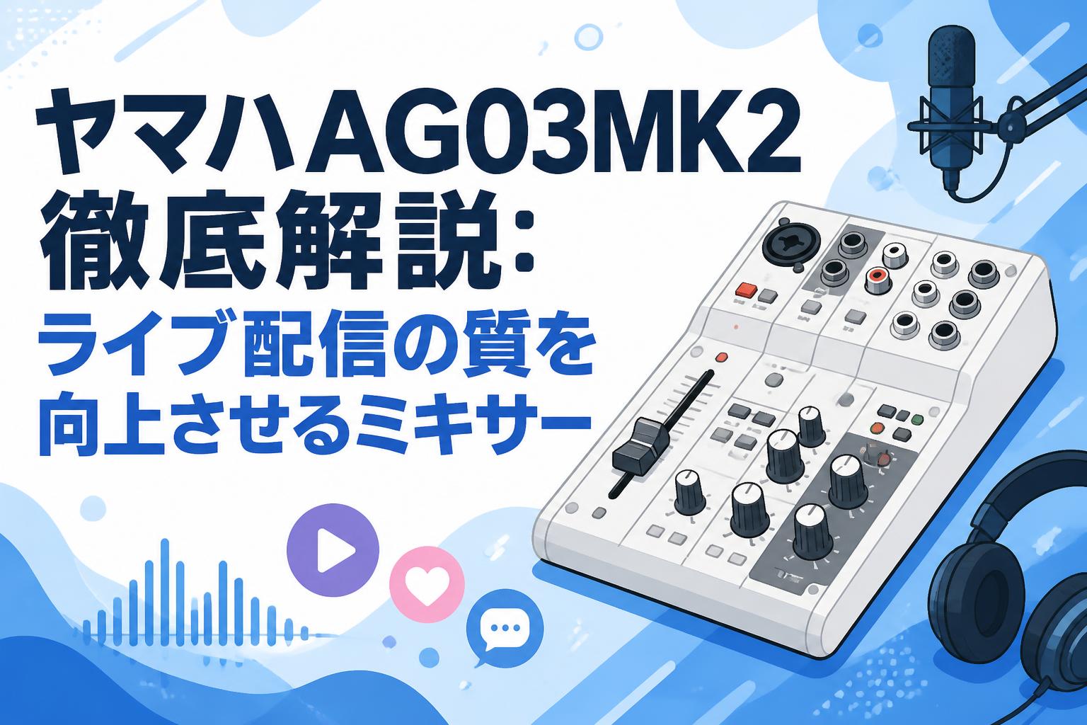 ヤマハAG03MK2徹底解説：ライブ配信の質を向上させるミキサー