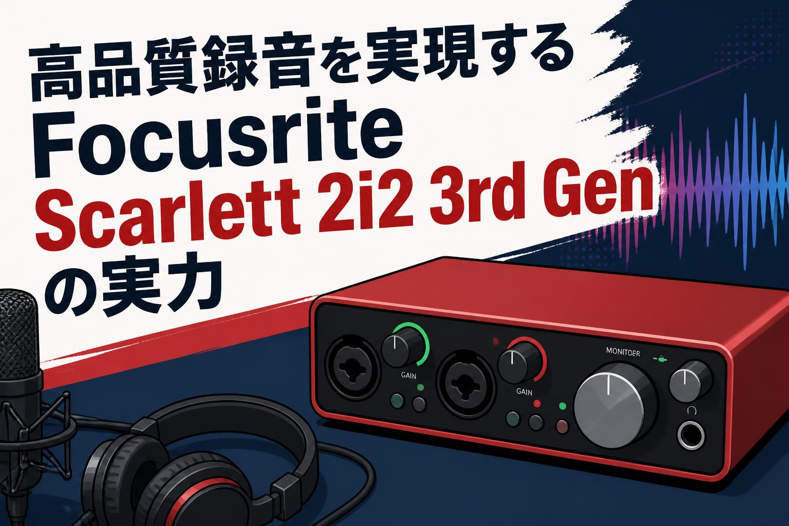 高品質録音を実現するFocusrite Scarlett 2i2 3rd Genの実力