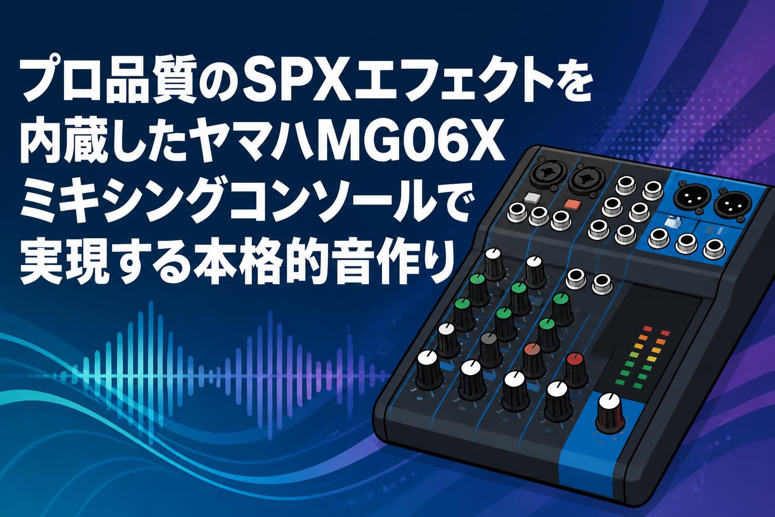 プロ品質のSPXエフェクトを内蔵したヤマハMG06Xミキシングコンソールで実現する本格的音作り