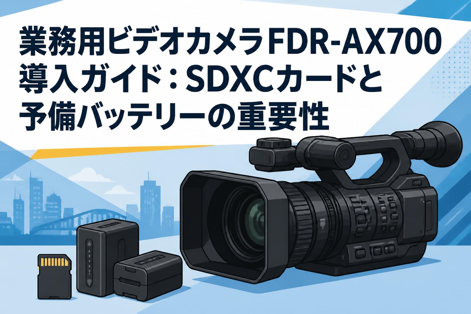 業務用ビデオカメラFDR-AX700導入ガイド：SDXCカードと予備バッテリーの重要性